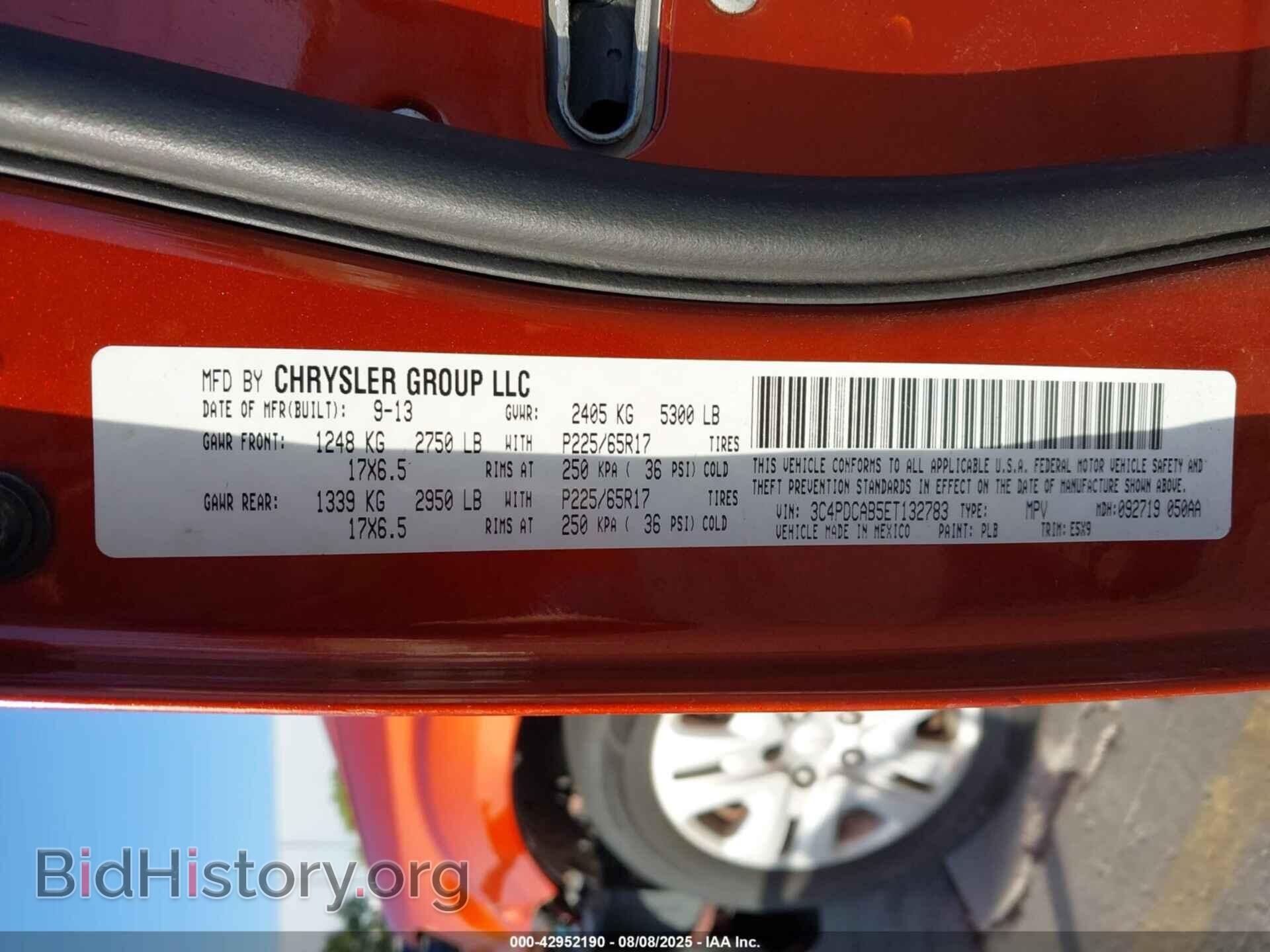2014 DODGE JOURNEY - VIN: 3C4PDCAB5ET132783 - Фото 9