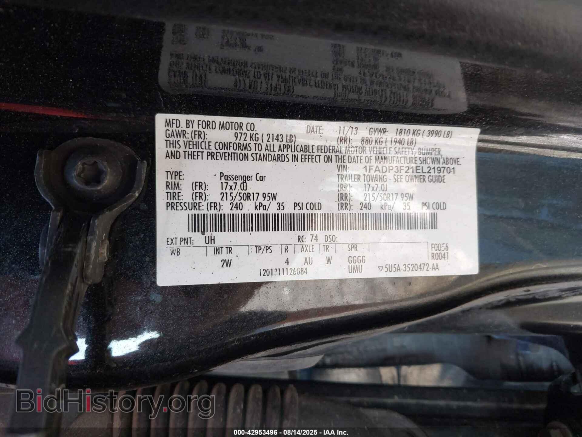 2014 FORD FOCUS - VIN: 1FADP3F21EL219701 - Photo 9
