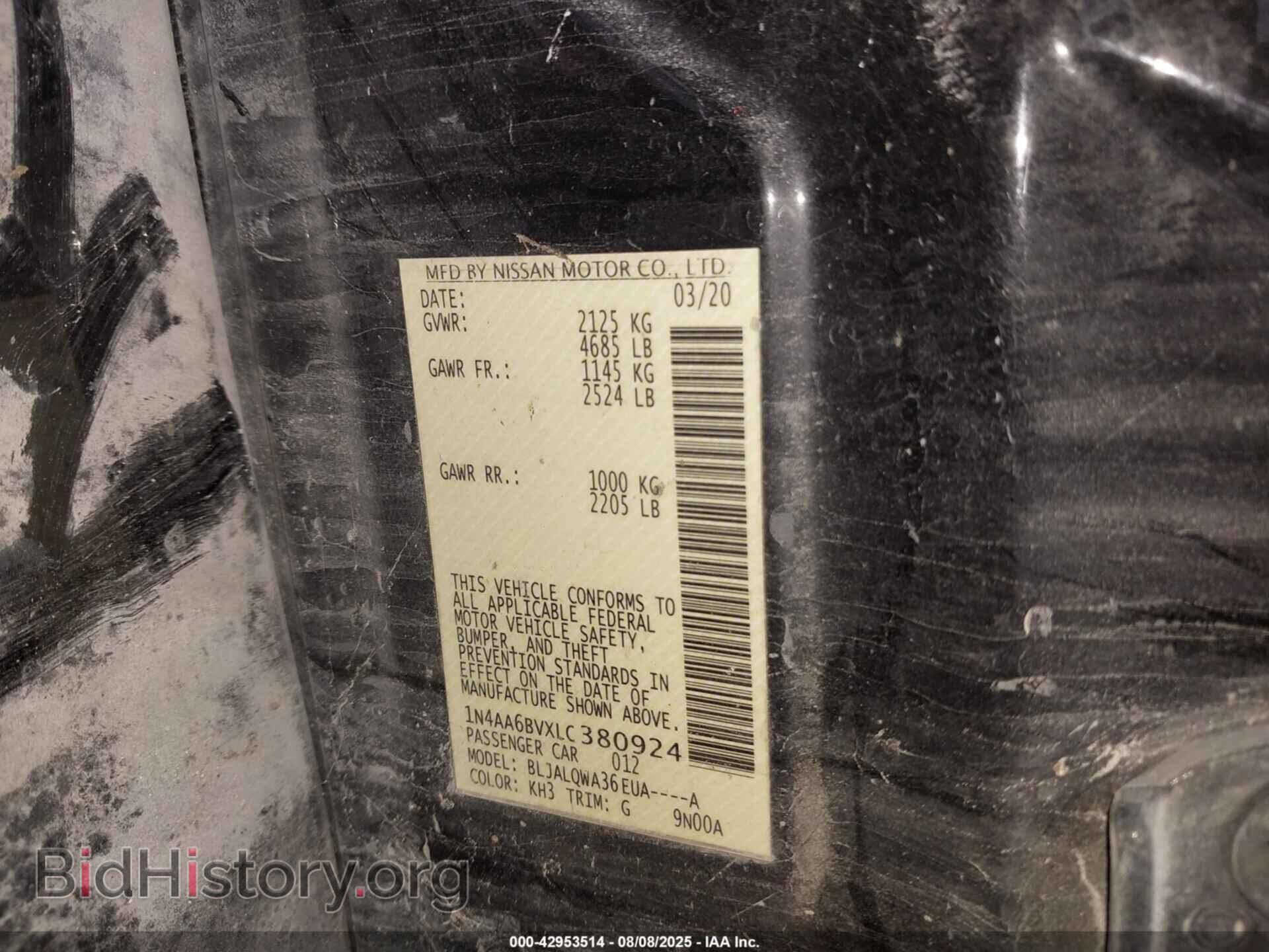 2020 NISSAN MAXIMA - VIN: 1N4AA6BVXLC380924 - Фото 9