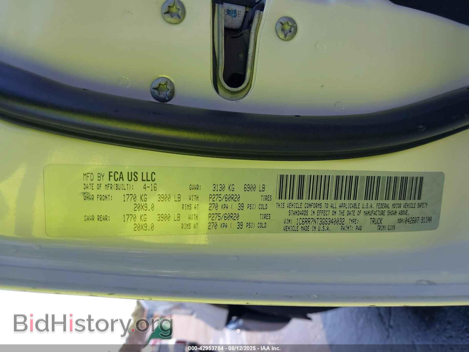 2016 RAM 1500 - VIN: 1C6RR7NT3GS340032 - Фото 9