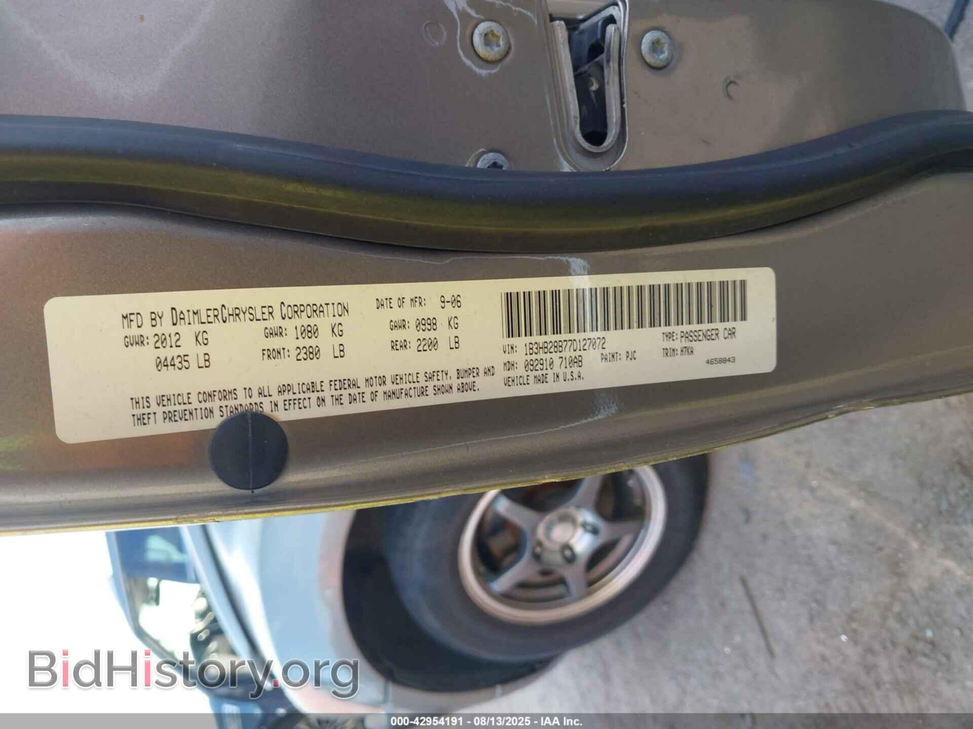 2007 DODGE CALIBER - VIN: 1B3HB28B77D127072 - Photo 9