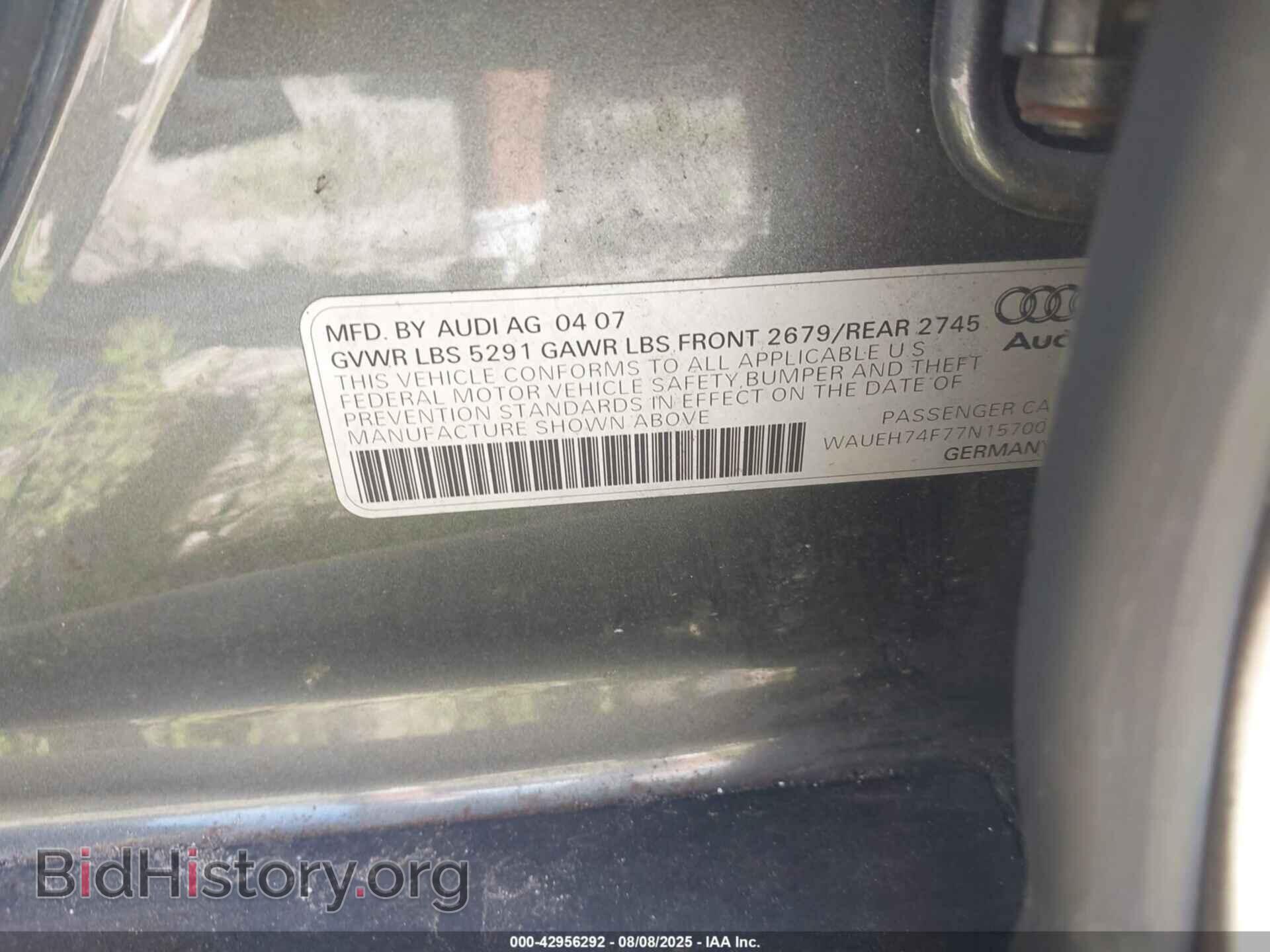 2007 AUDI A6 - VIN: WAUEH74F77N157007 - Фото 9