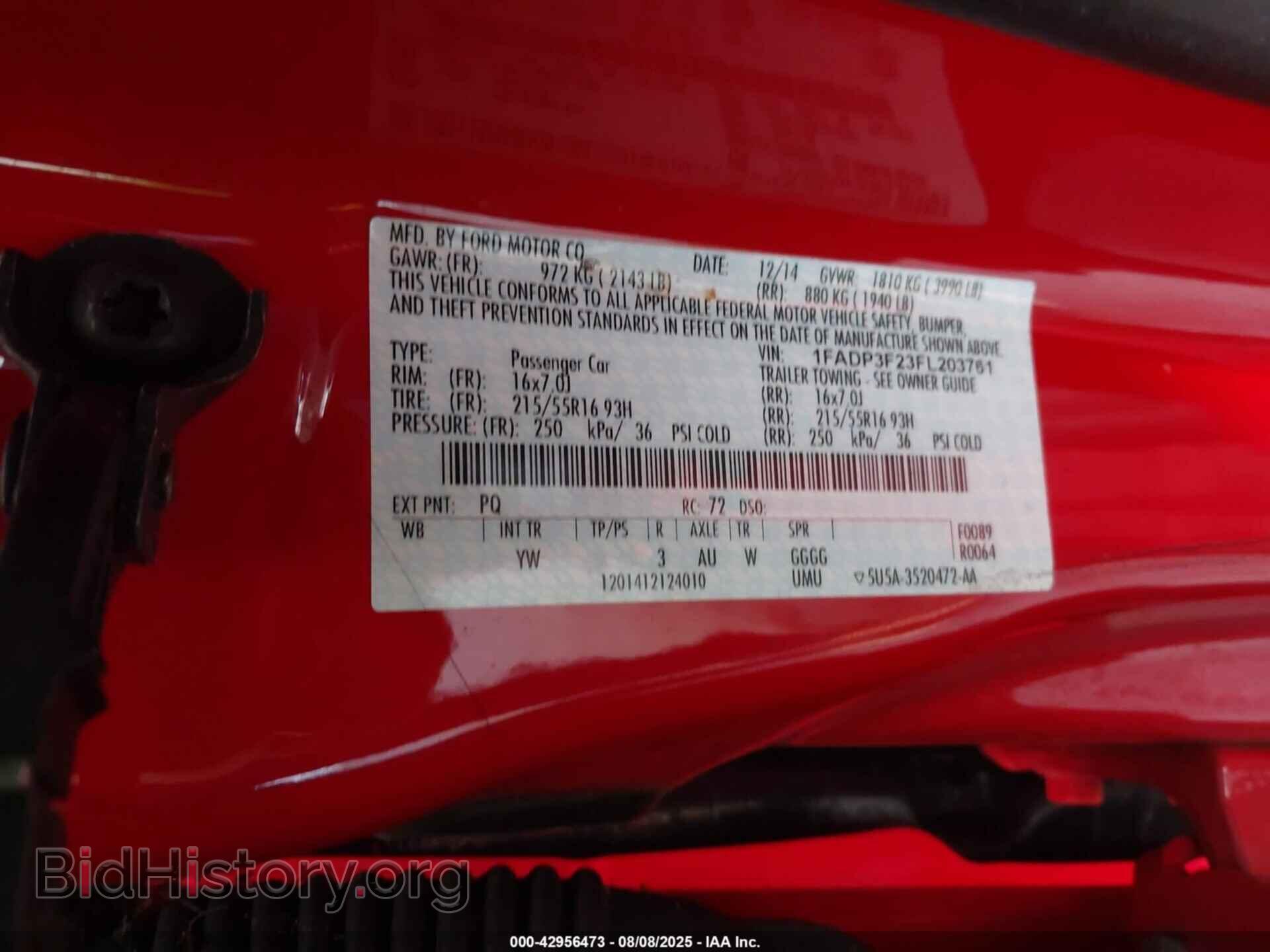 2015 FORD FOCUS - VIN: 1FADP3F23FL203761 - Фото 9
