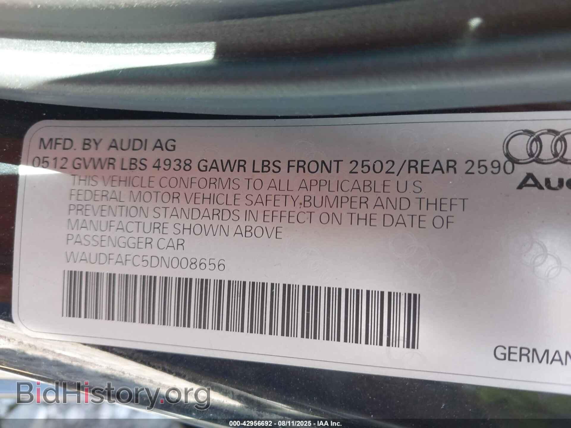2013 AUDI A6 - VIN: WAUDFAFC5DN008656 - Photo 9