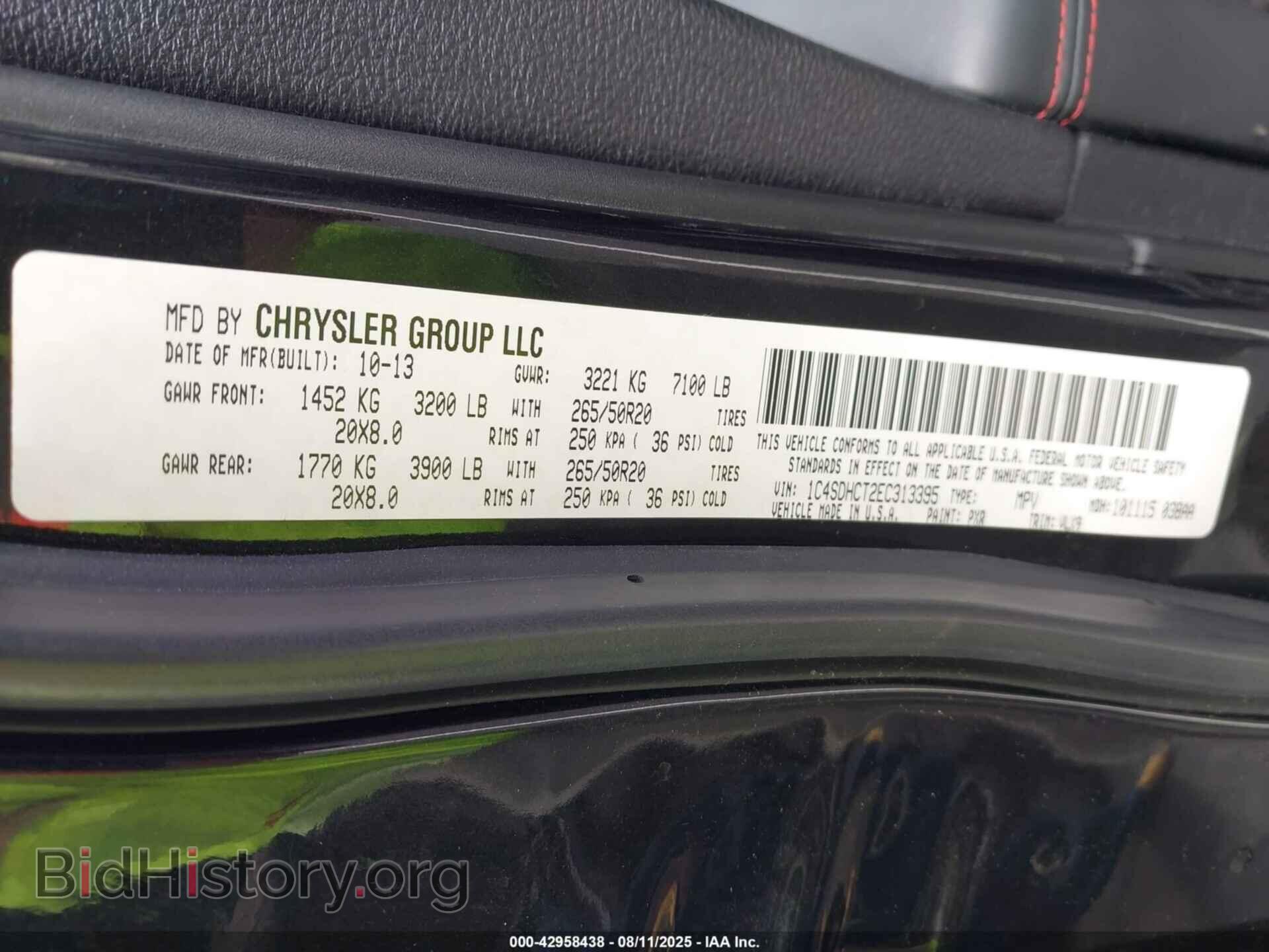 2014 DODGE DURANGO - VIN: 1C4SDHCT2EC313395 - Фото 9