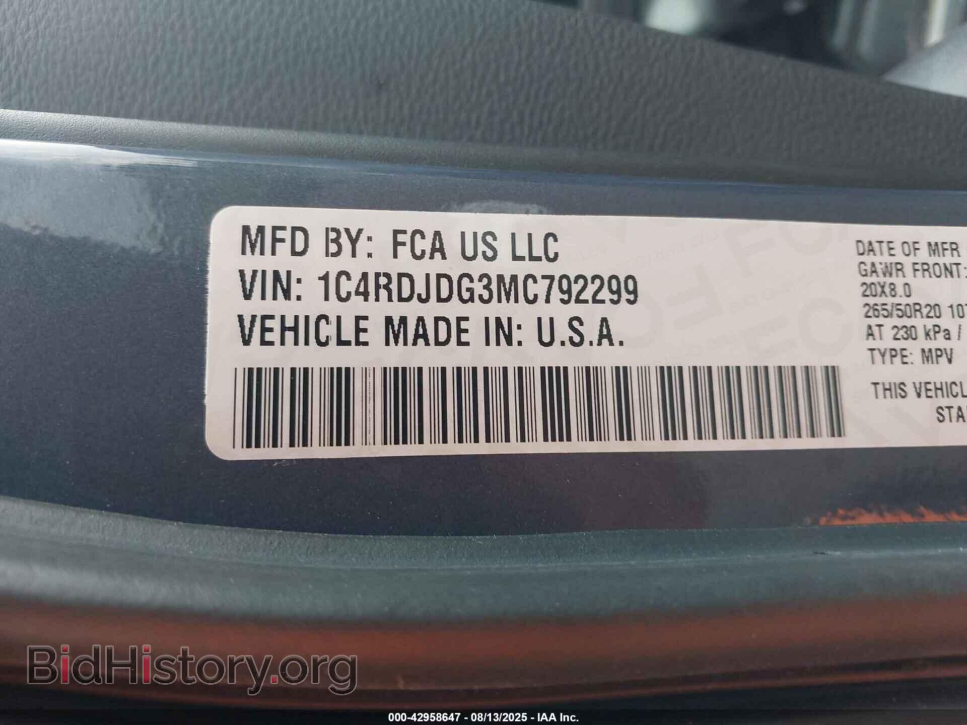 2021 DODGE DURANGO - VIN: 1C4RDJDG3MC792299 - Фото 9