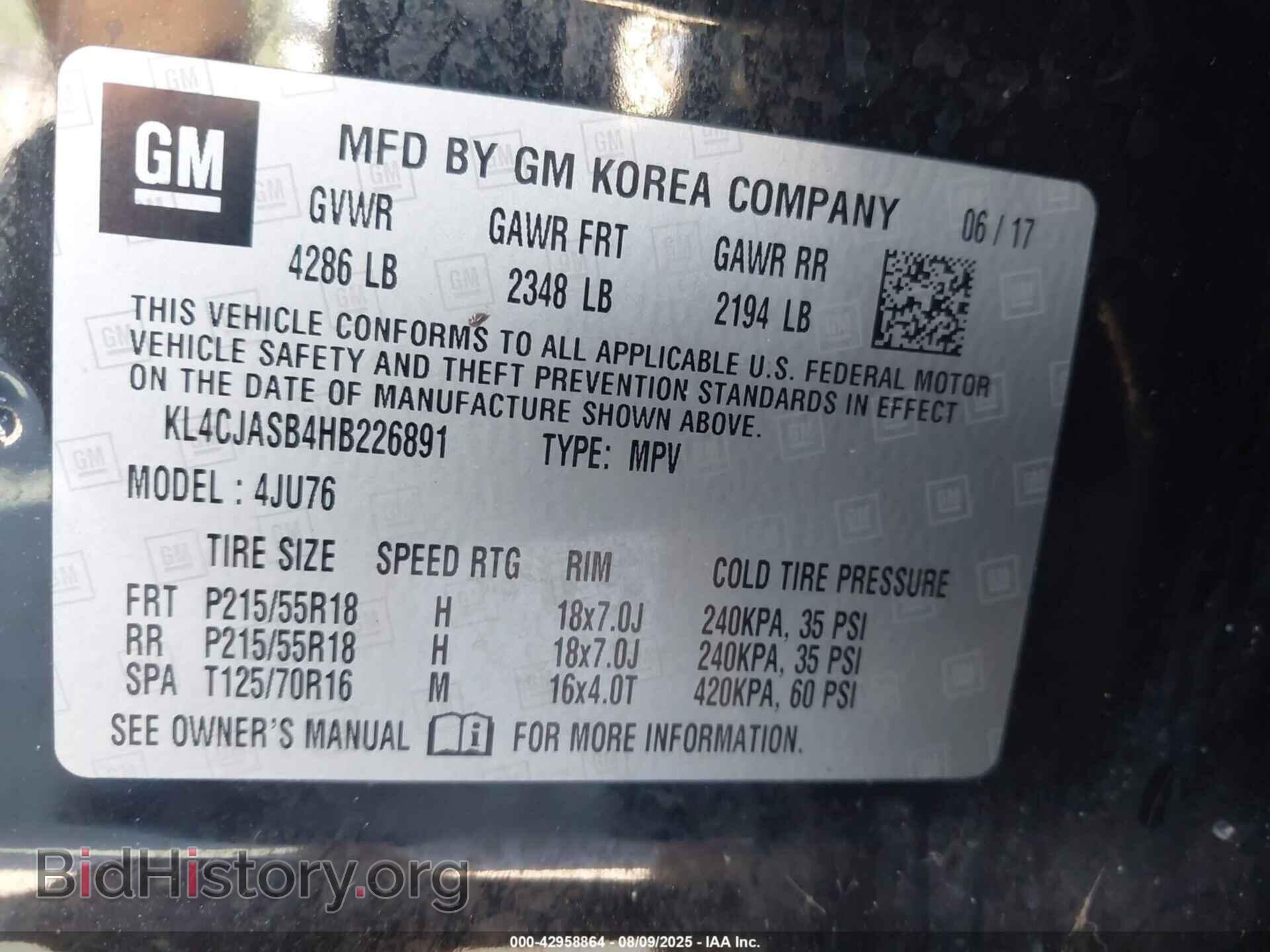 2017 BUICK ENCORE - VIN: KL4CJASB4HB226891 - Photo 9