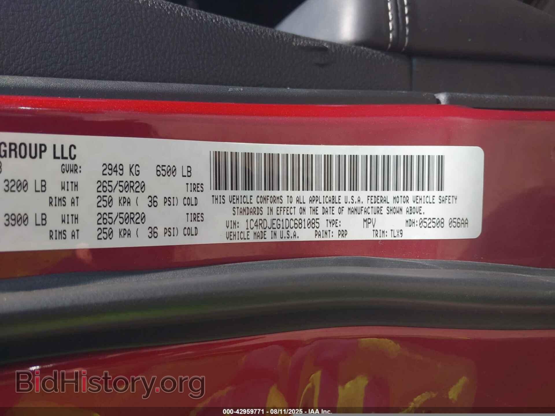 2013 DODGE DURANGO - VIN: 1C4RDJEG1DC681085 - Photo 9