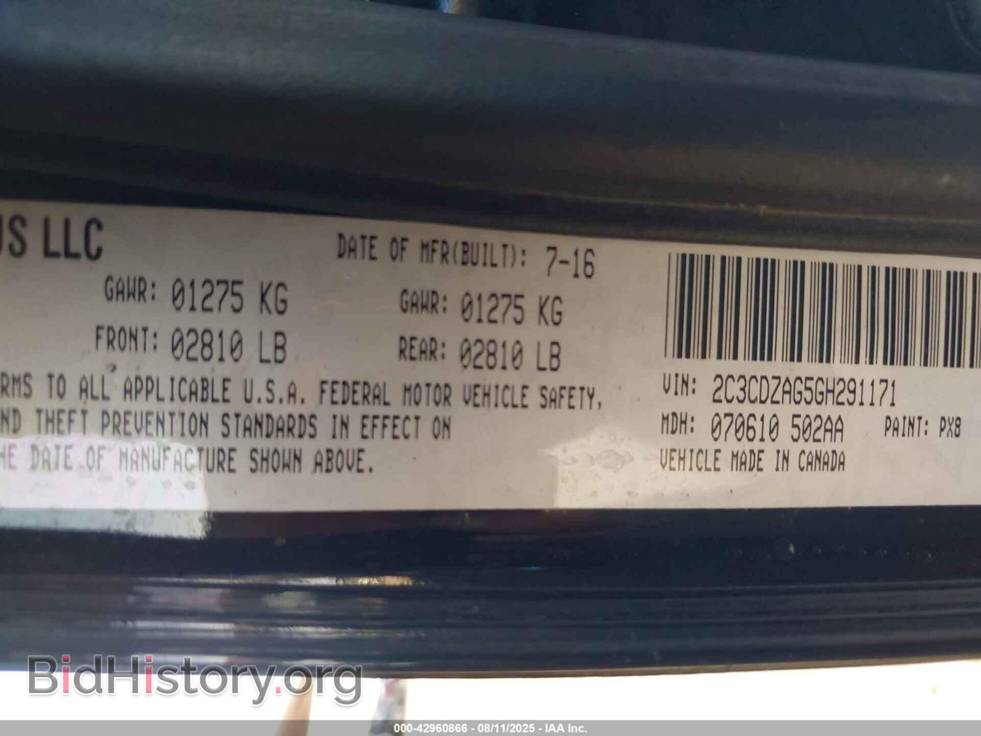 2016 DODGE CHALLENGER - VIN: 2C3CDZAG5GH291171 - Фото 9