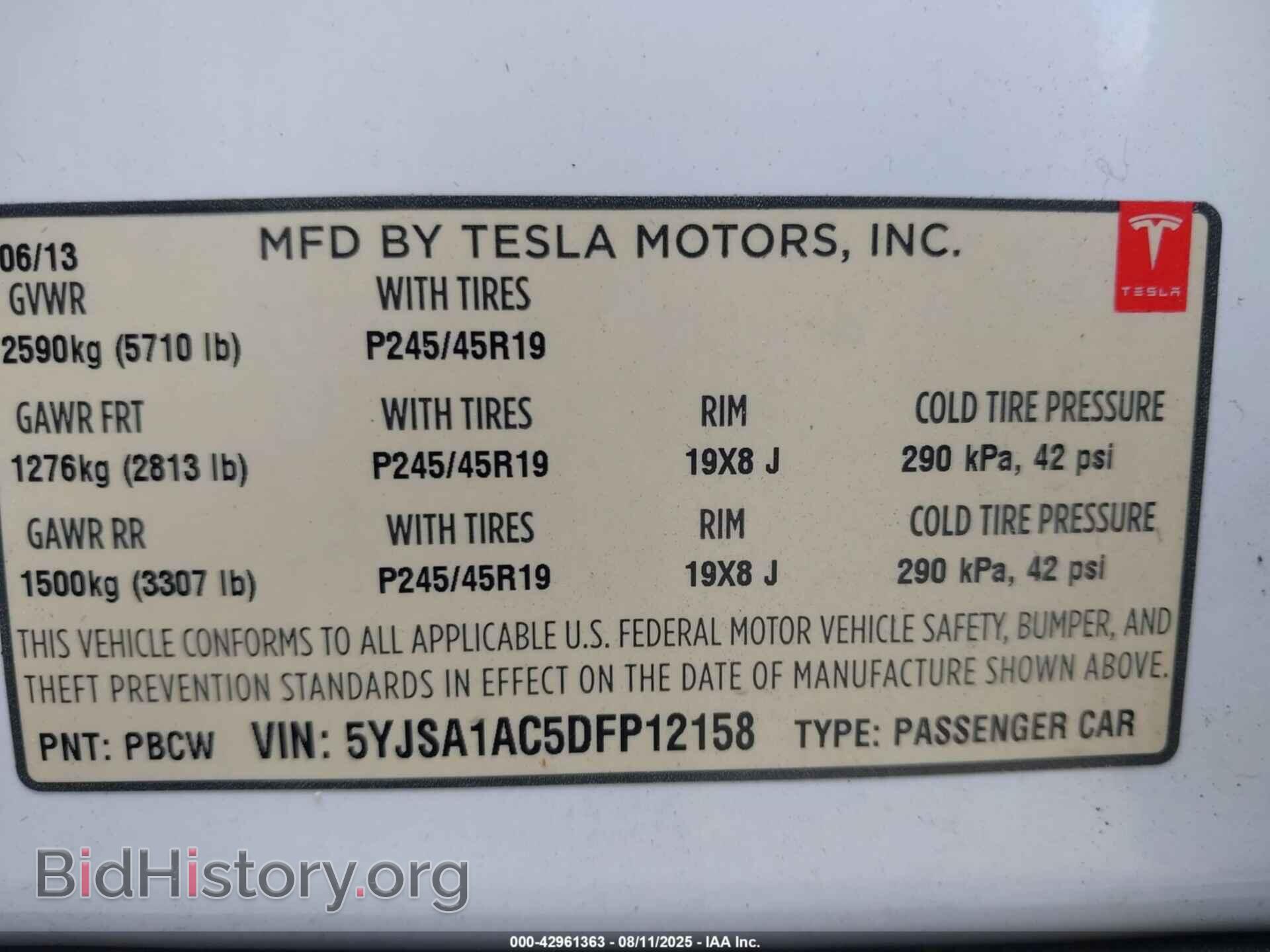 2013 TESLA MODEL S - VIN: 5YJSA1AC5DFP12158 - Photo 9
