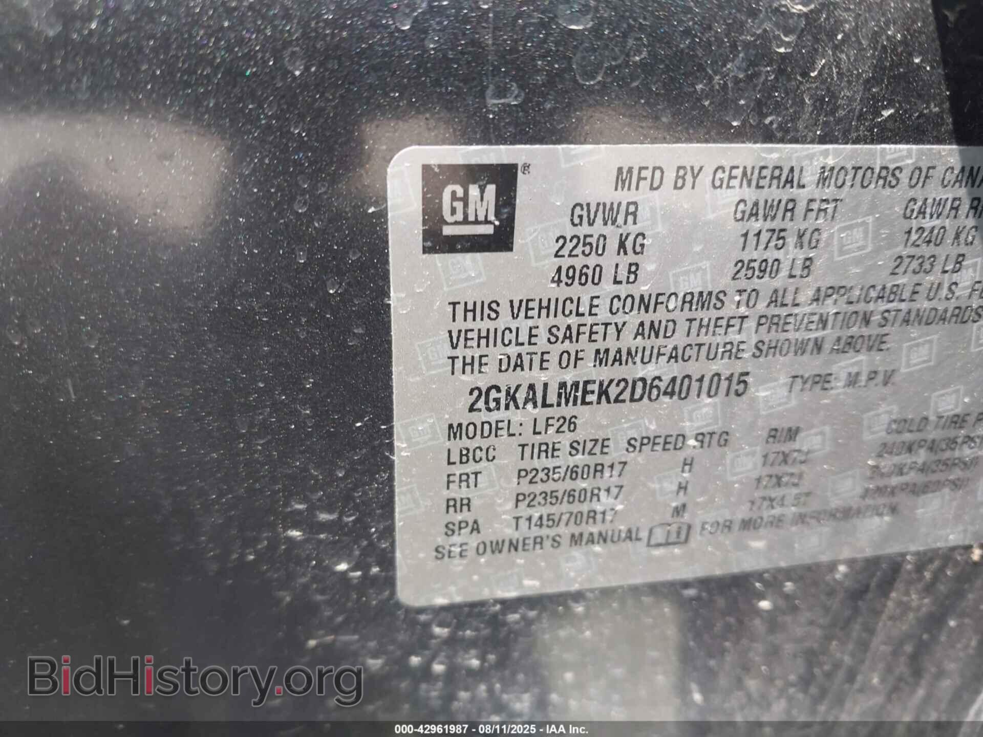 2013 GMC TERRAIN - VIN: 2GKALMEK2D6401015 - Photo 9