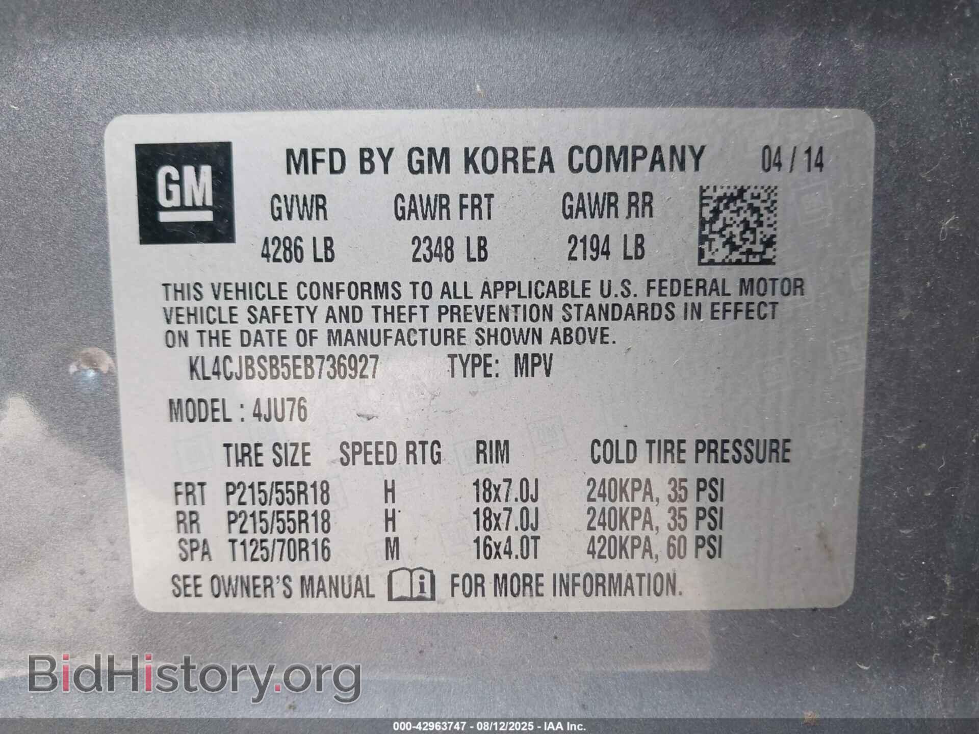 2014 BUICK ENCORE - VIN: KL4CJBSB5EB736927 - Photo 9