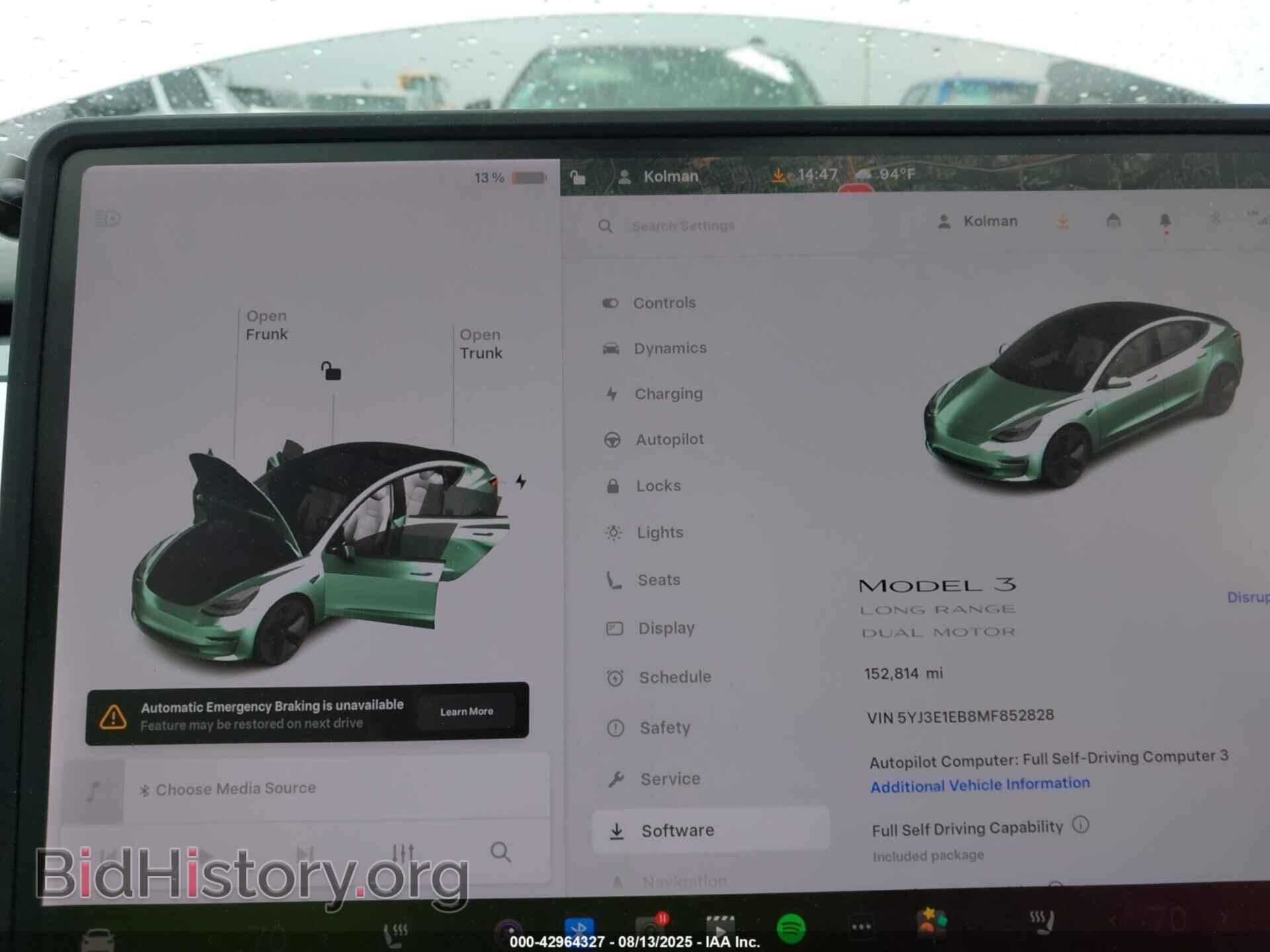 2021 TESLA MODEL 3 - VIN: 5YJ3E1EB8MF852828 - Фото 7