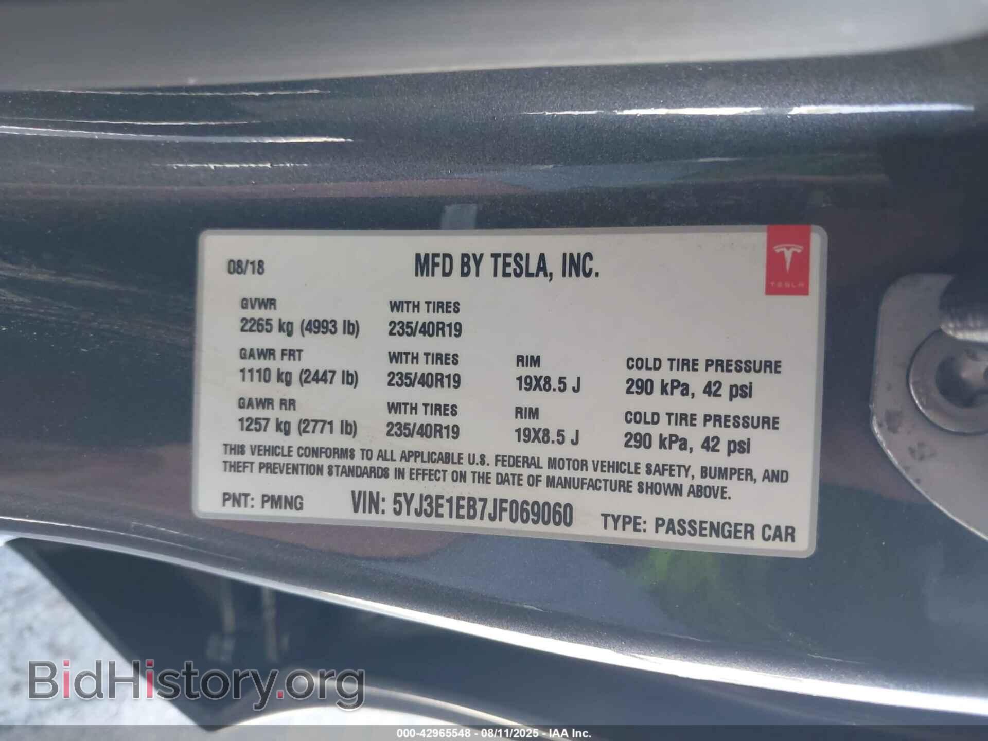 2018 TESLA MODEL 3 - VIN: 5YJ3E1EB7JF069060 - Photo 9