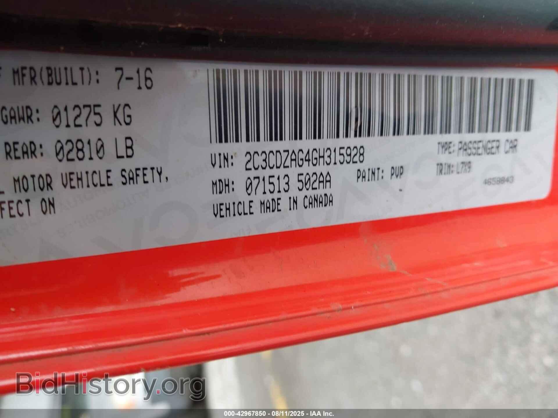2016 DODGE CHALLENGER - VIN: 2C3CDZAG4GH315928 - Фото 9