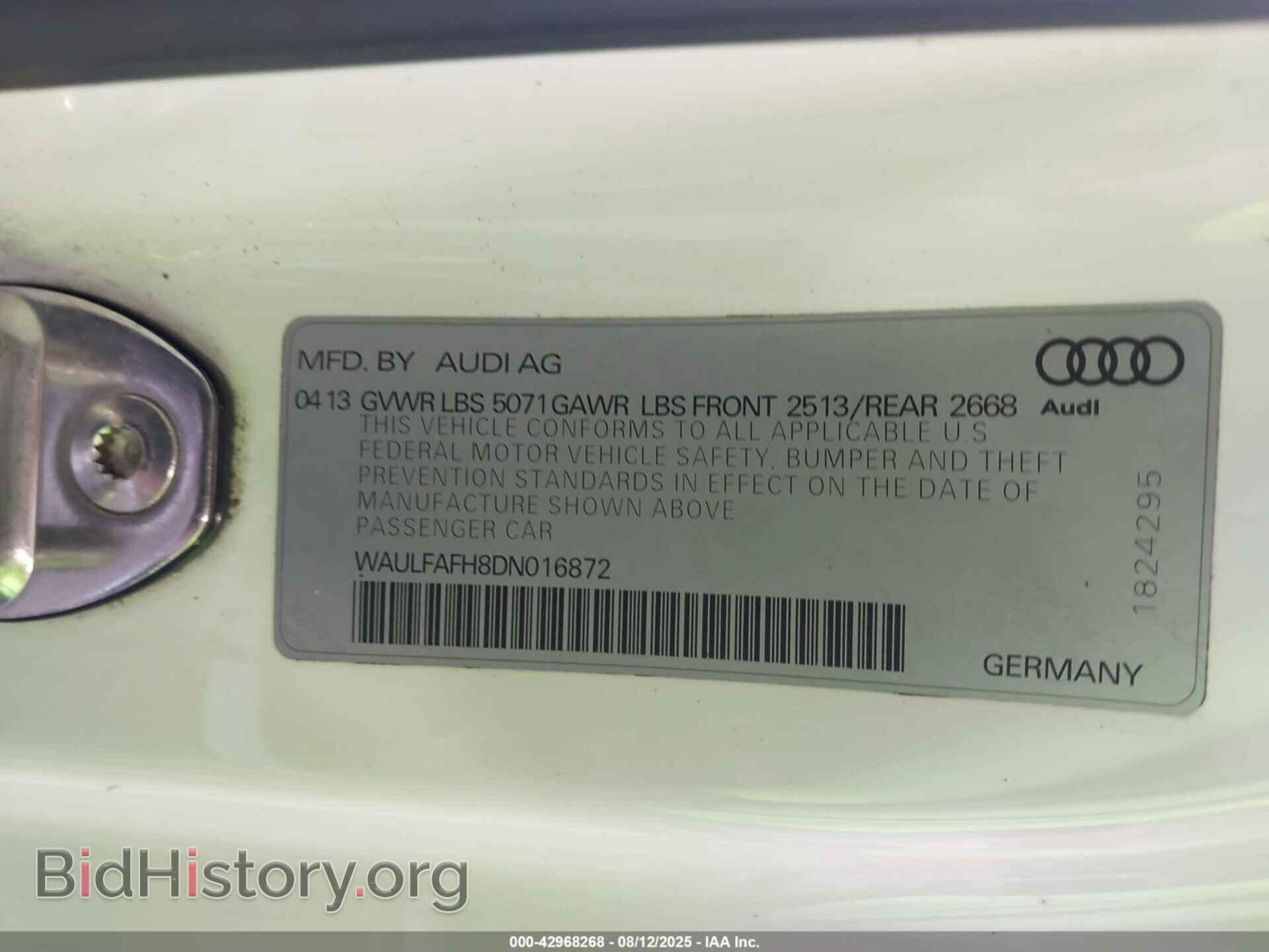 2013 AUDI A5 - VIN: WAULFAFH8DN016872 - Фото 9