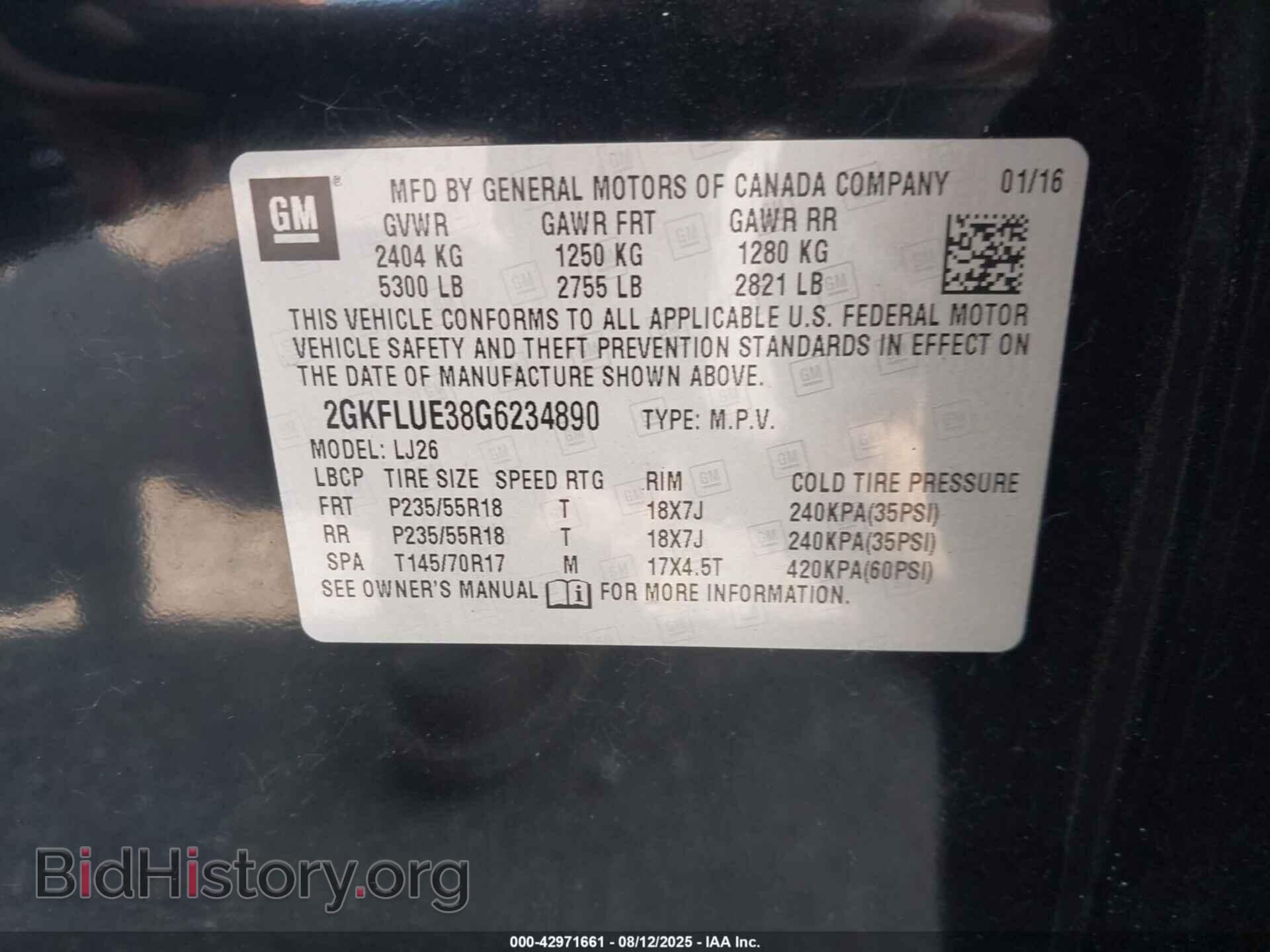 2016 GMC TERRAIN - VIN: 2GKFLUE38G6234890 - Фото 9