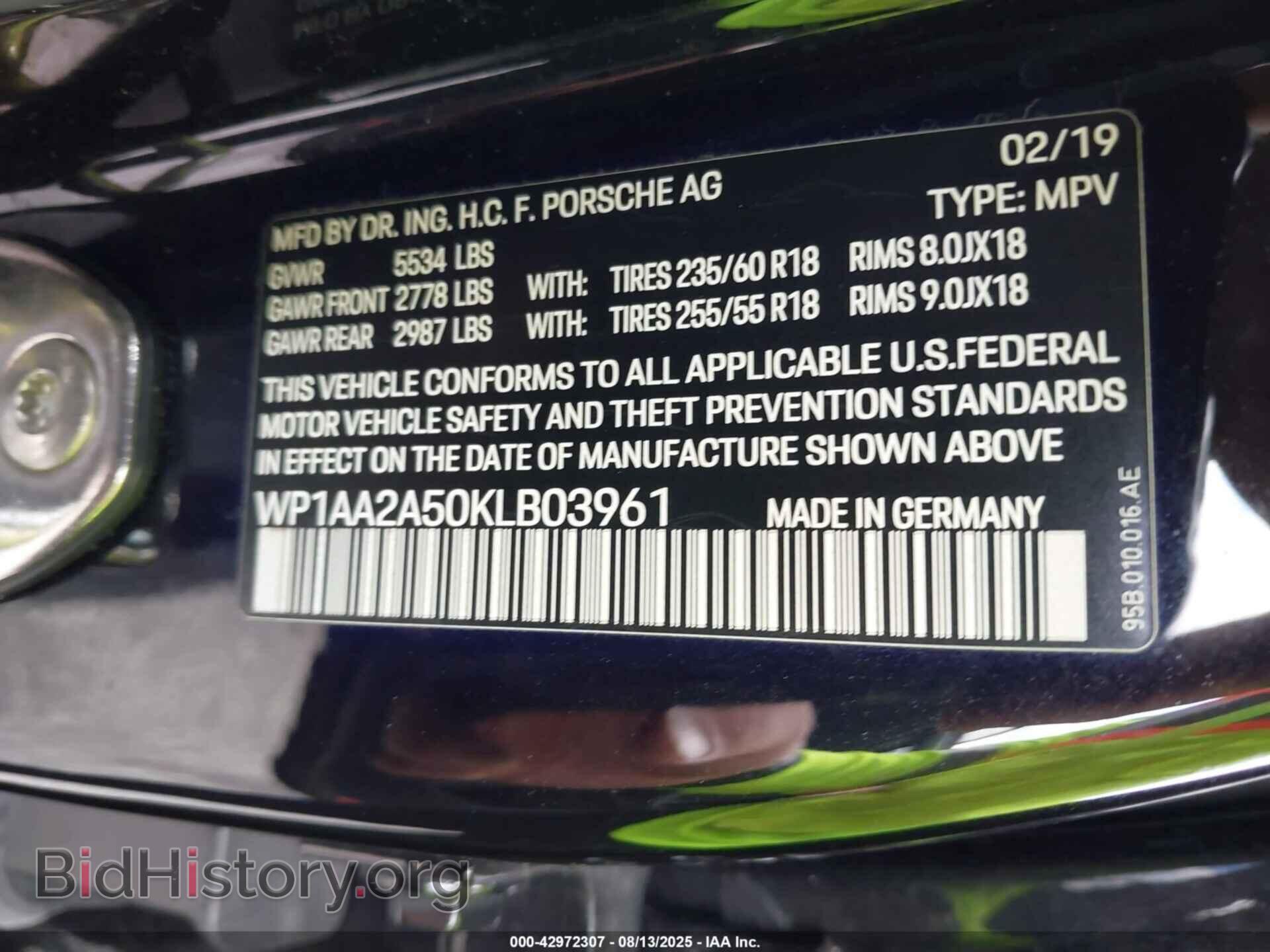 2019 PORSCHE MACAN - VIN: WP1AA2A50KLB03961 - Фото 9