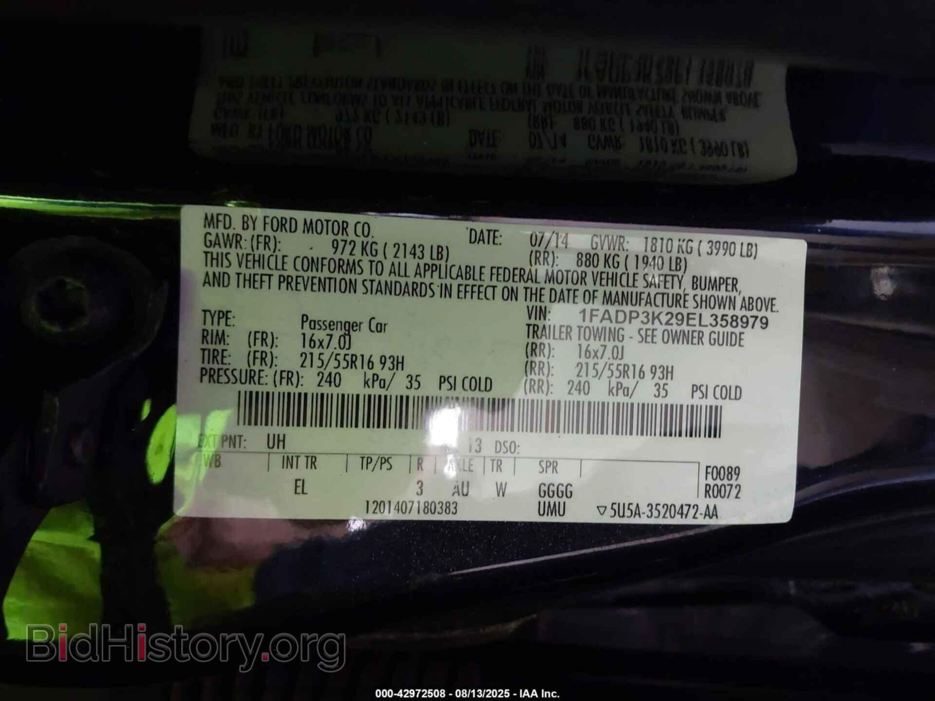 2014 FORD FOCUS - VIN: 1FADP3K29EL358979 - Photo 9