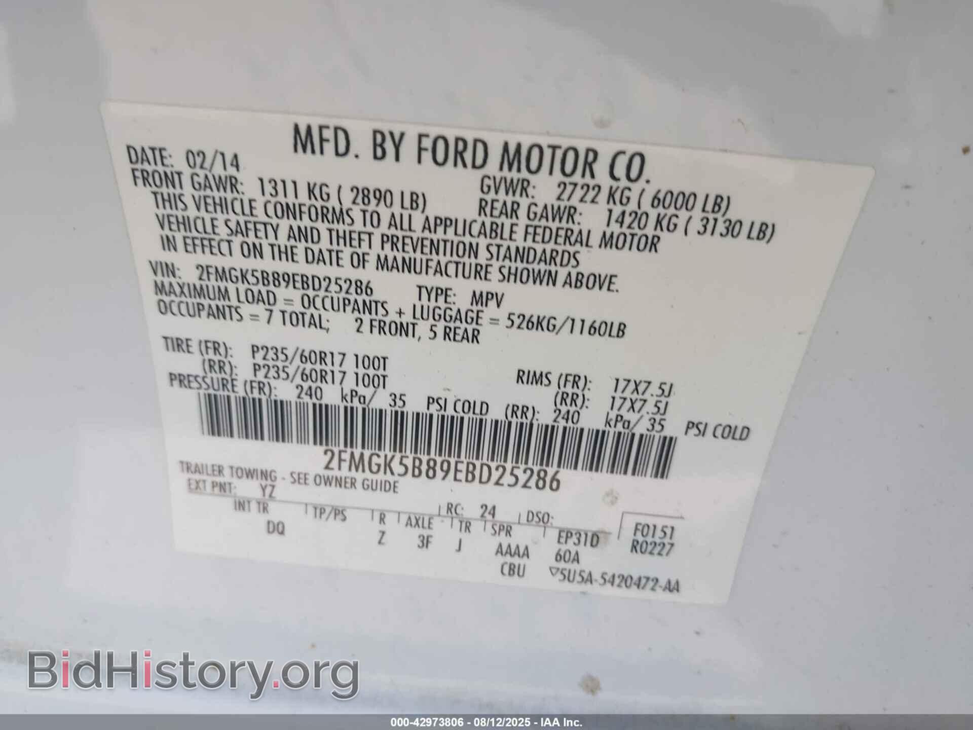 2014 FORD FLEX - VIN: 2FMGK5B89EBD25286 - Photo 9