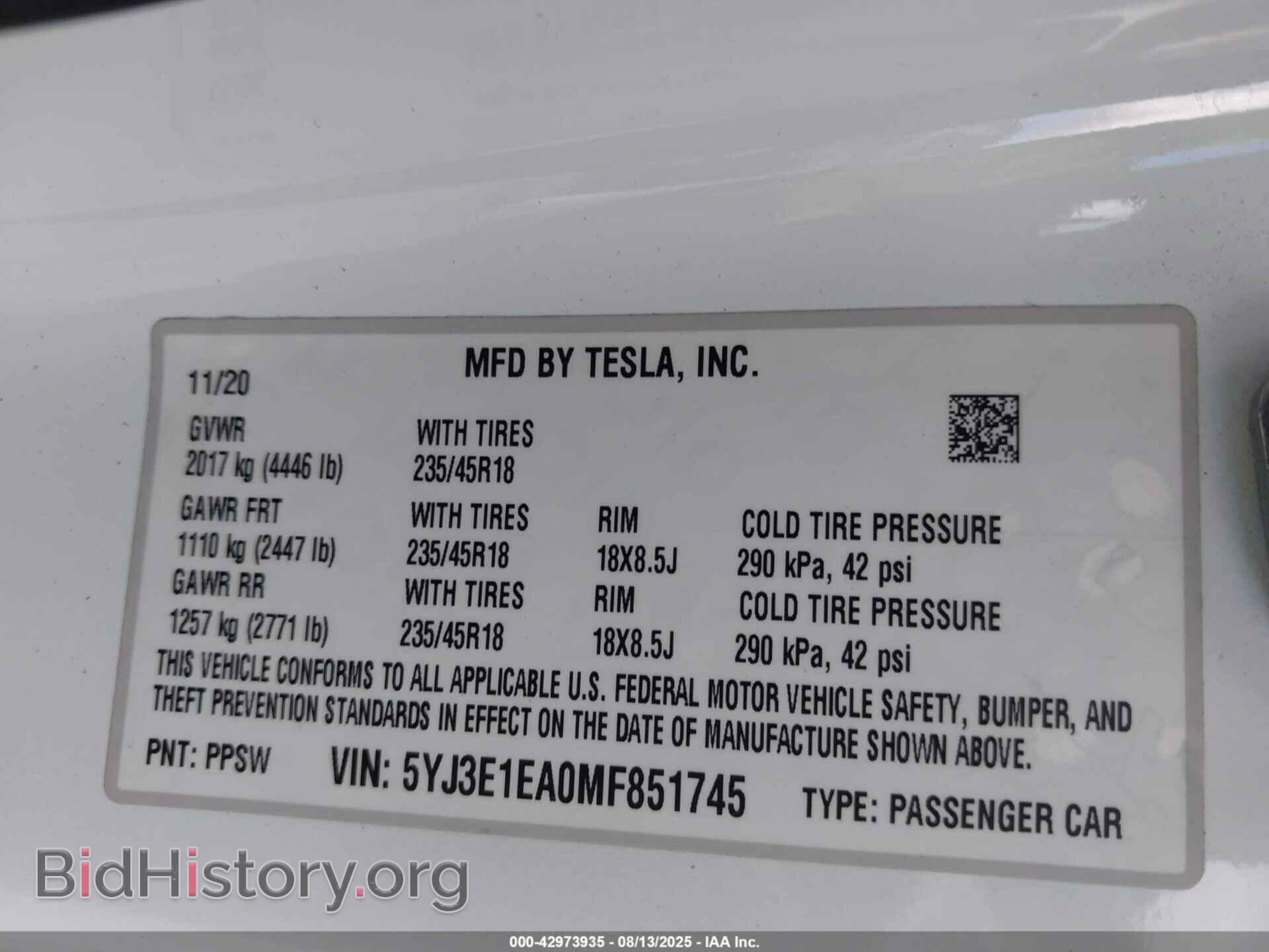 2021 TESLA MODEL 3 - VIN: 5YJ3E1EA0MF851745 - Photo 9