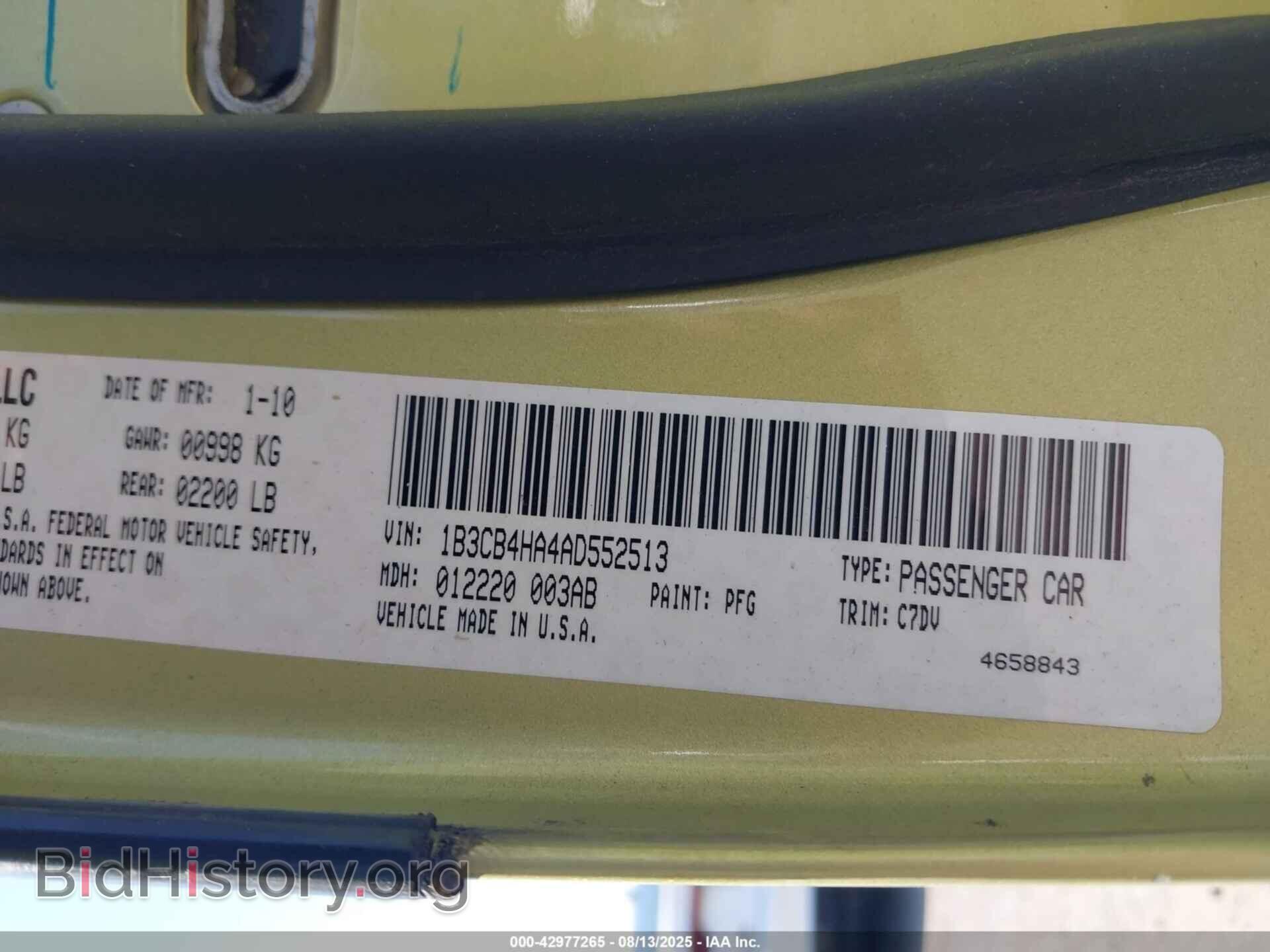 2010 DODGE CALIBER - VIN: 1B3CB4HA4AD552513 - Фото 9
