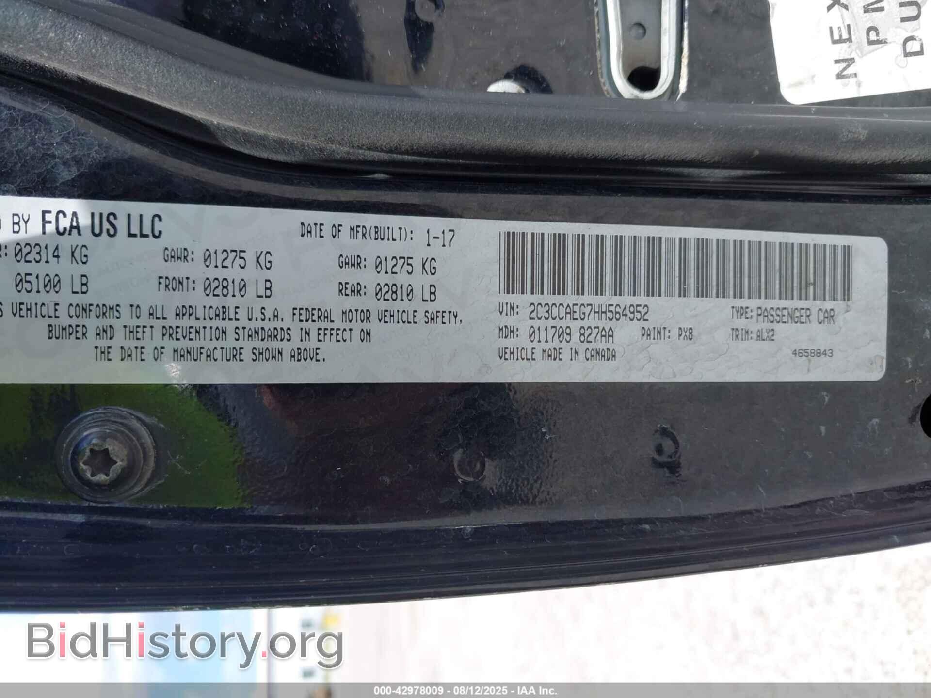 2017 CHRYSLER 300C - VIN: 2C3CCAEG7HH564952 - Фото 9