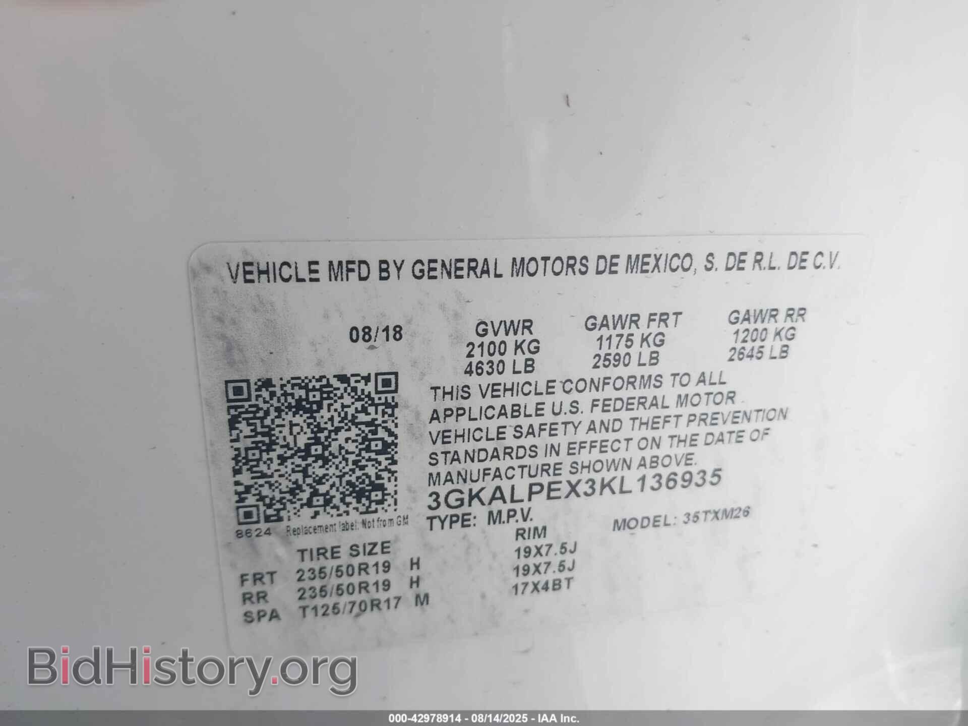 2019 GMC TERRAIN - VIN: 3GKALPEX3KL136935 - Photo 9