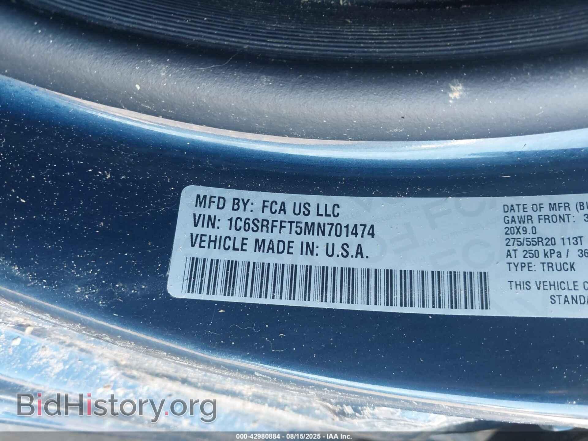 2021 RAM 1500 - VIN: 1C6SRFFT5MN701474 - Фото 9