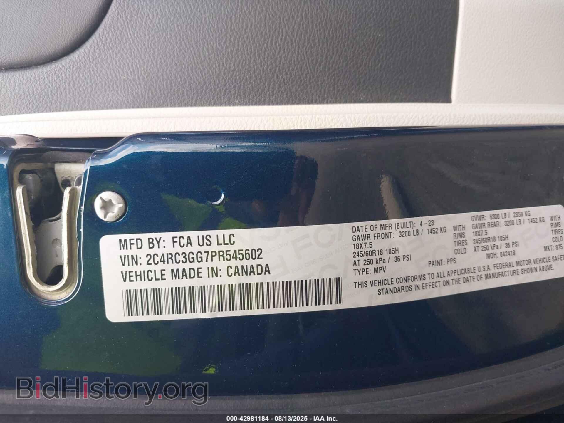 2023 CHRYSLER PACIFICA - VIN: 2C4RC3GG7PR545602 - Фото 9