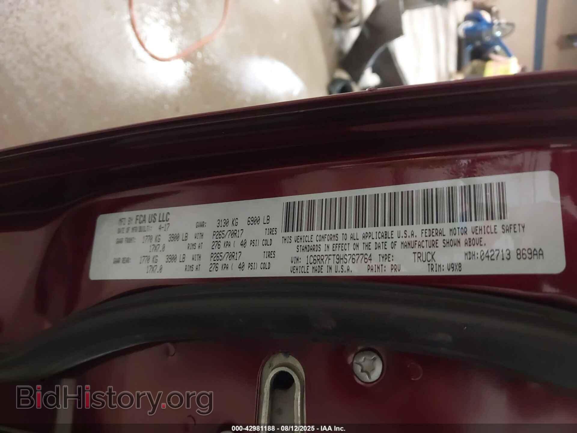 2017 RAM 1500 - VIN: 1C6RR7FT9HS767764 - Фото 9