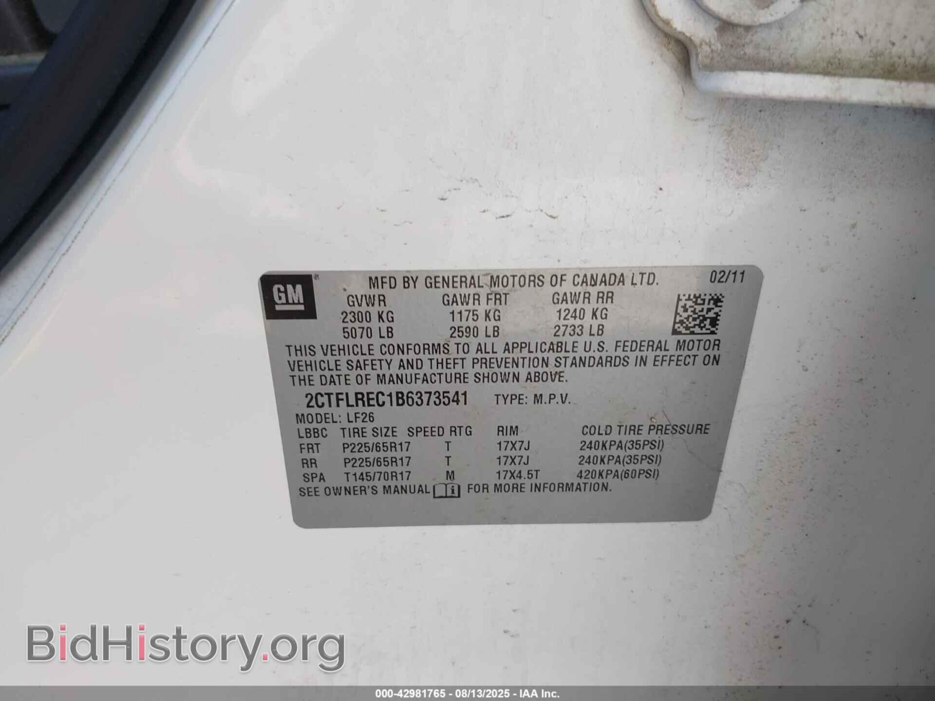 2011 GMC TERRAIN - VIN: 2CTFLREC1B6373541 - Photo 9
