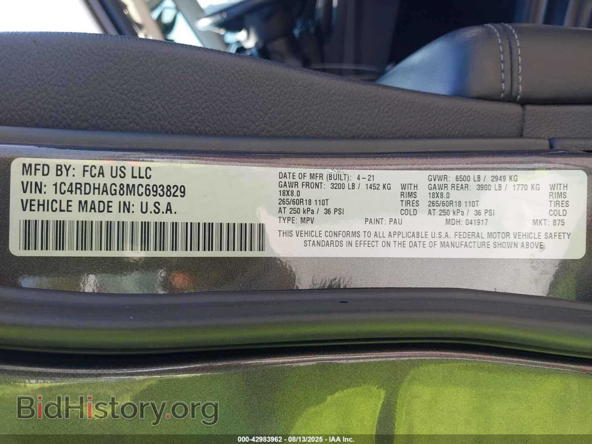 2021 DODGE DURANGO - VIN: 1C4RDHAG8MC693829 - Фото 9
