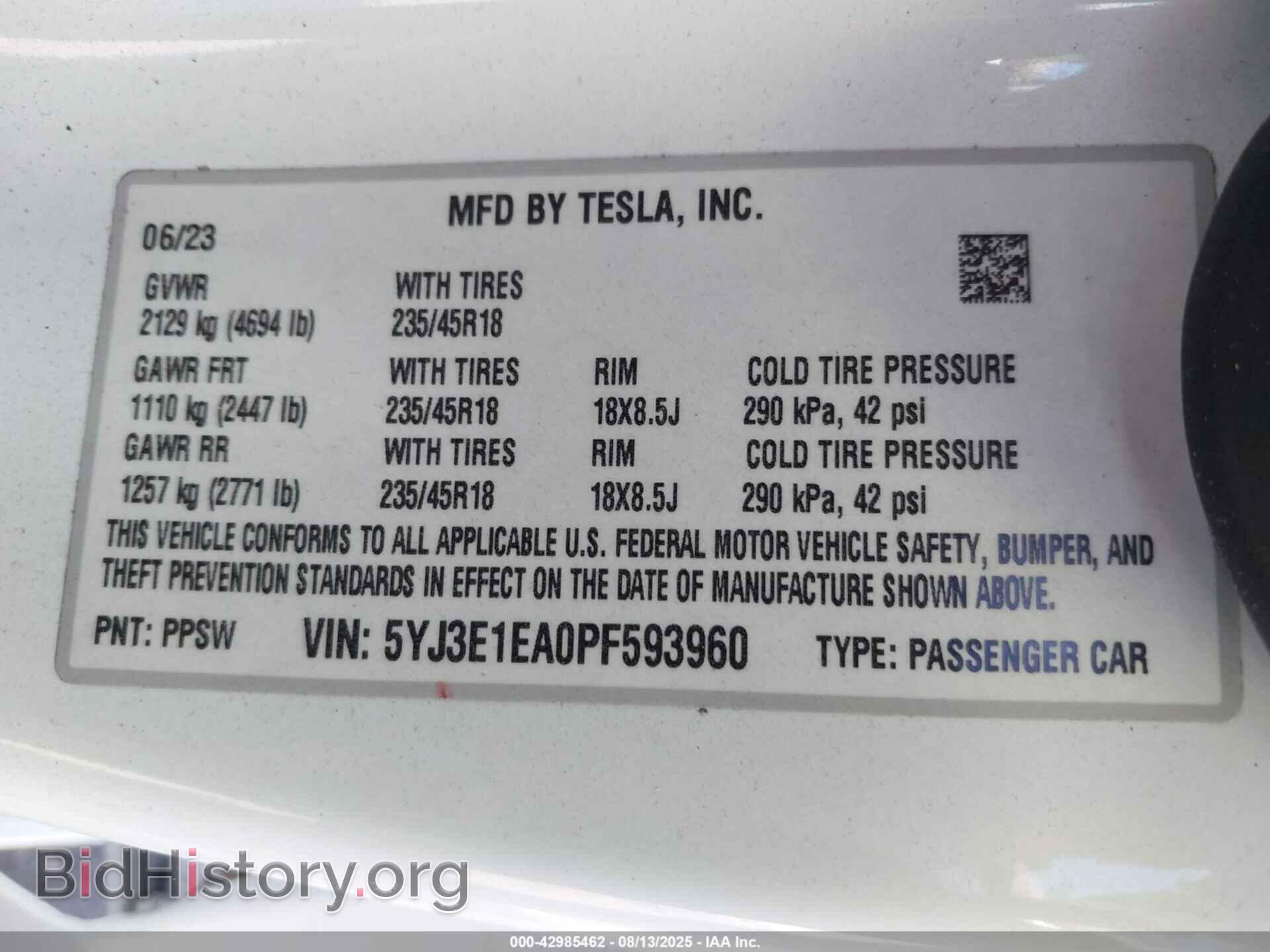2023 TESLA MODEL 3 - VIN: 5YJ3E1EA0PF593960 - Фото 9