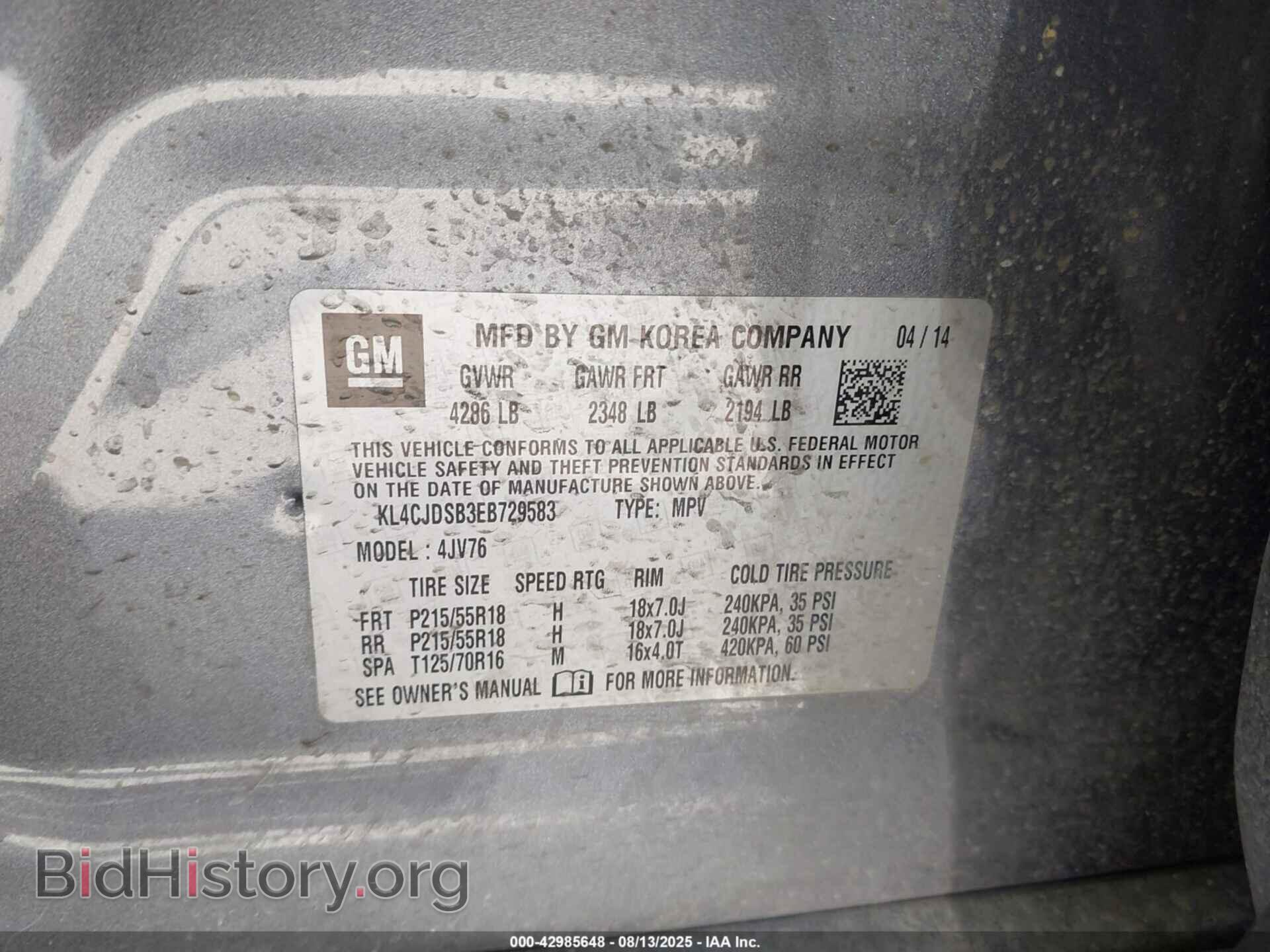 2014 BUICK ENCORE - VIN: KL4CJDSB3EB729583 - Photo 9