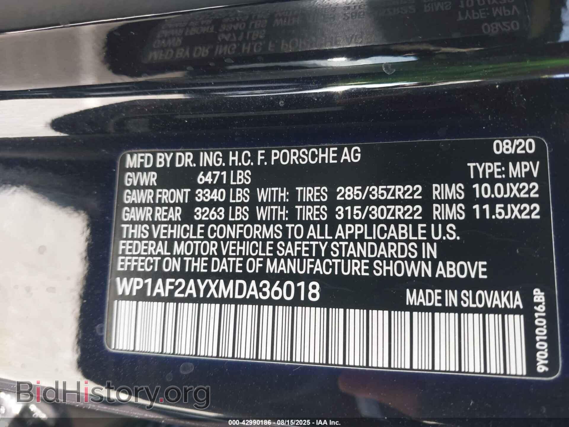 2021 PORSCHE CAYENNE - VIN: WP1AF2AYXMDA36018 - Фото 9