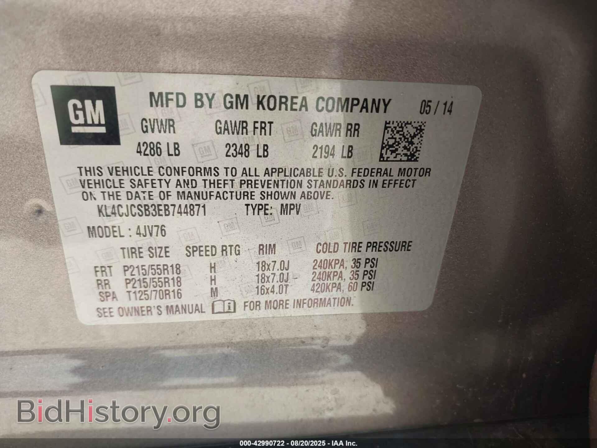 2014 BUICK ENCORE - VIN: KL4CJCSB3EB744871 - Photo 9