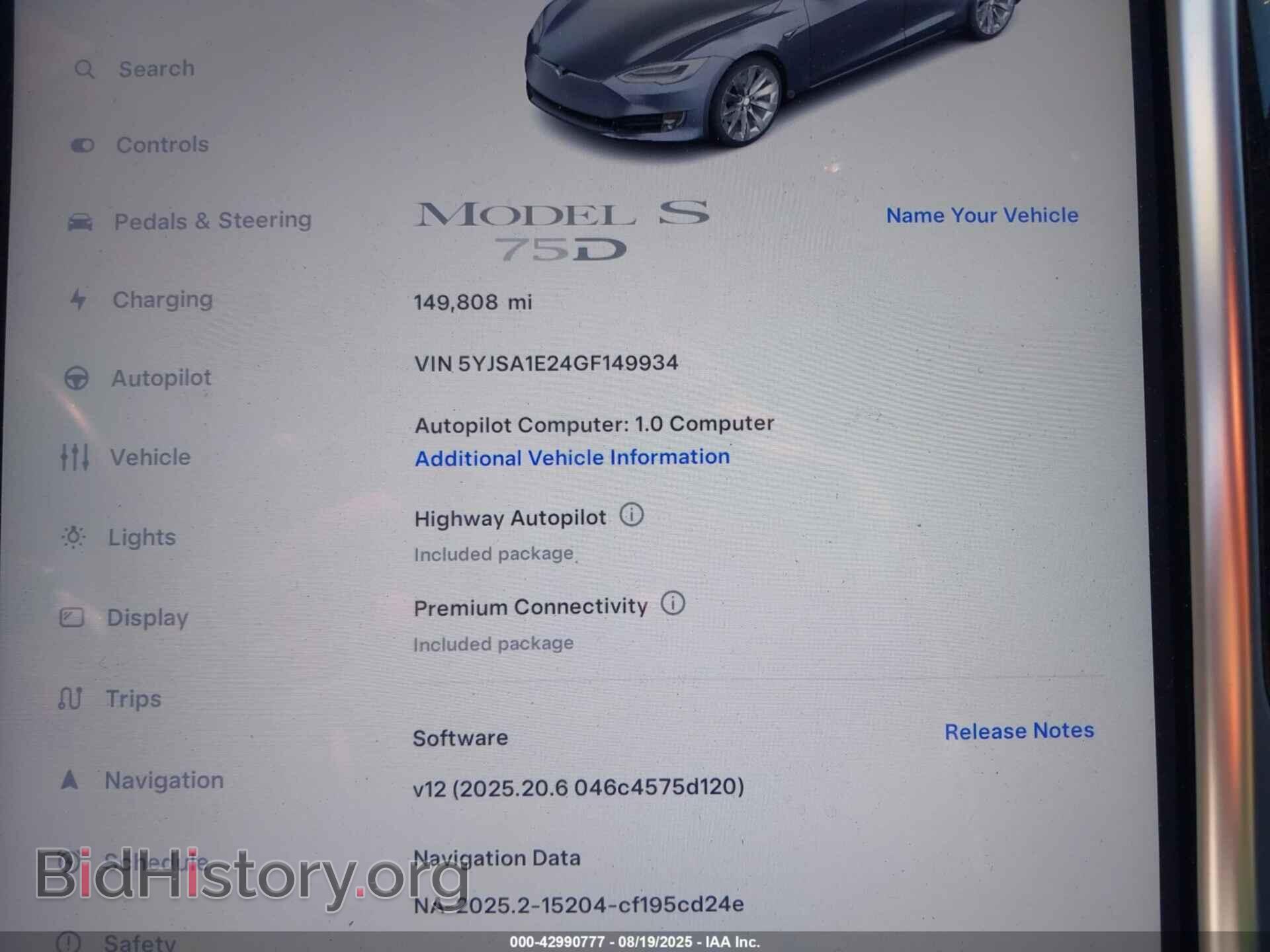 2016 TESLA MODEL S - VIN: 5YJSA1E24GF149934 - Photo 7