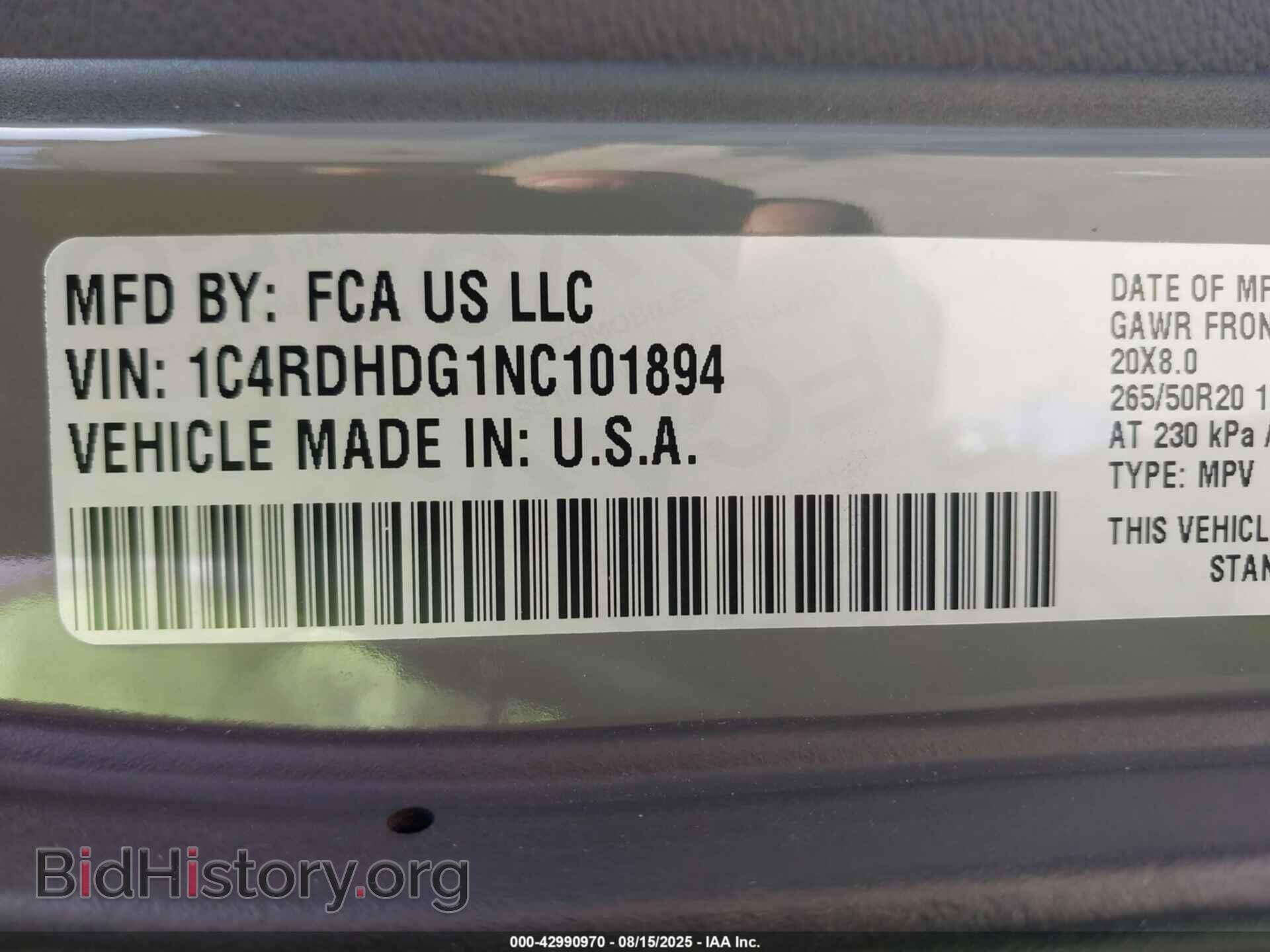 2022 DODGE DURANGO - VIN: 1C4RDHDG1NC101894 - Фото 9