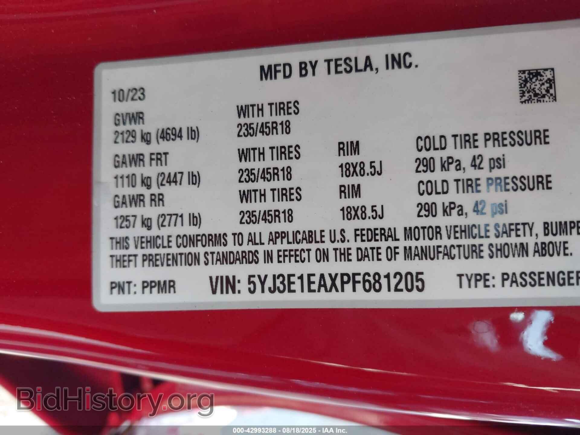2023 TESLA MODEL 3 - VIN: 5YJ3E1EAXPF681205 - Photo 9