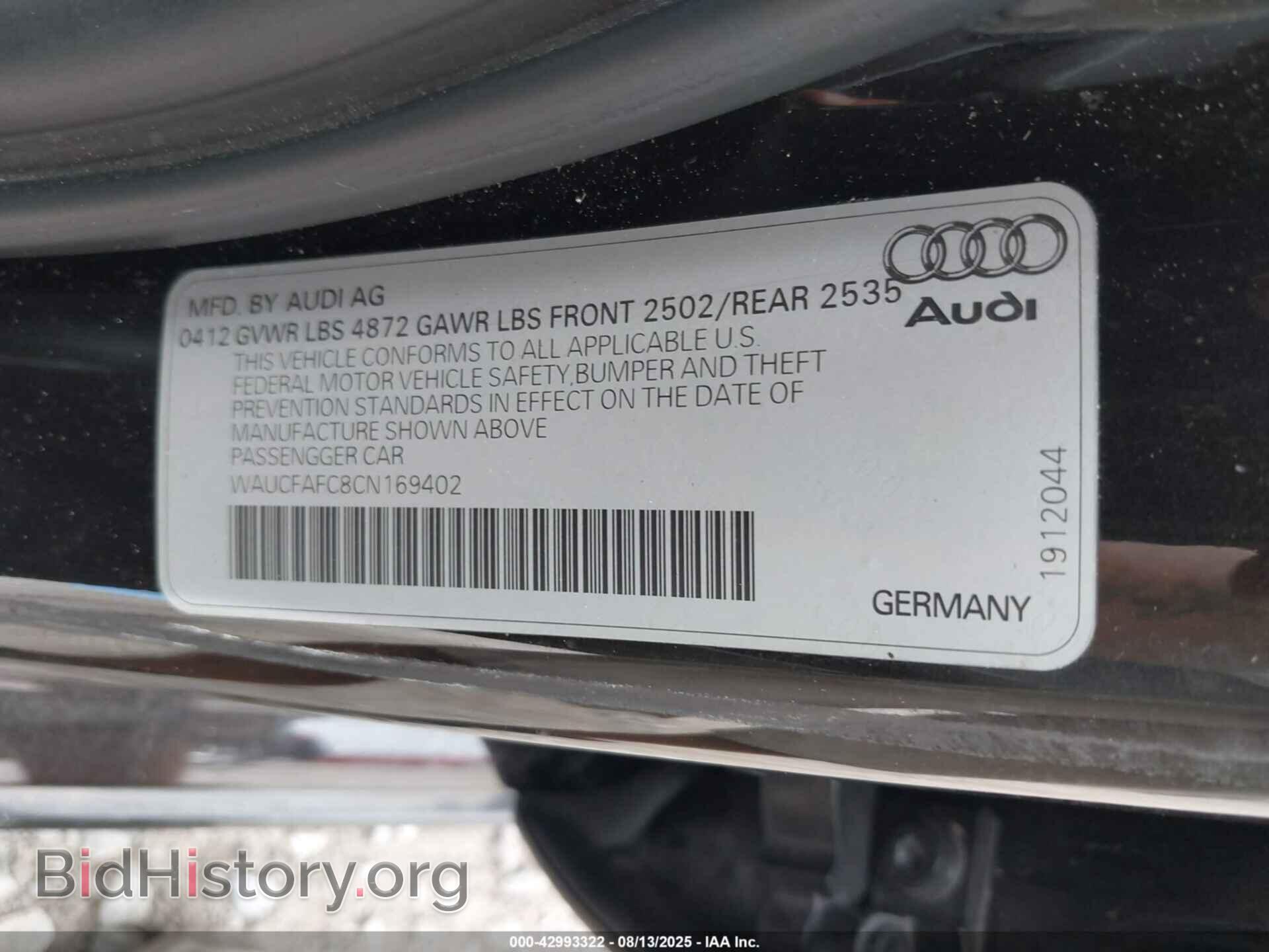 2012 AUDI A6 - VIN: WAUCFAFC8CN169402 - Photo 9
