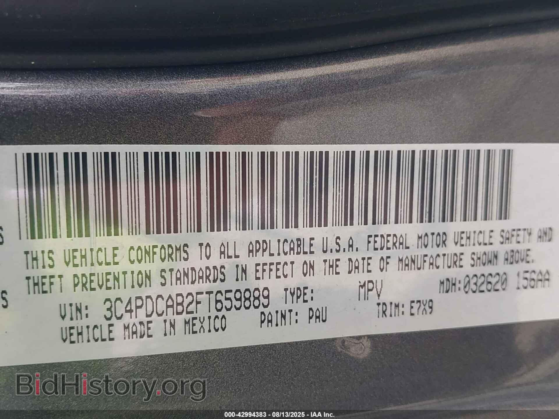 2015 DODGE JOURNEY - VIN: 3C4PDCAB2FT659889 - Photo 9