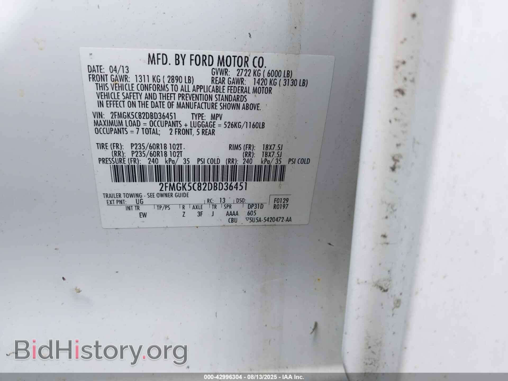 2013 FORD FLEX - VIN: 2FMGK5C82DBD36451 - Photo 9