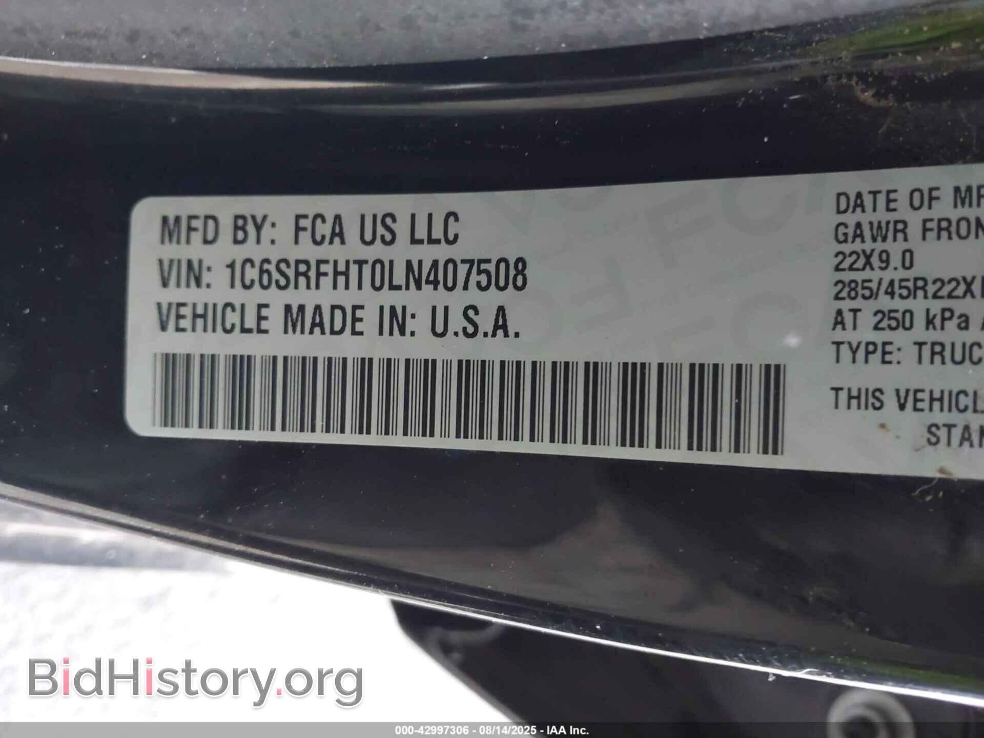 2020 RAM 1500 - VIN: 1C6SRFHT0LN407508 - Фото 9