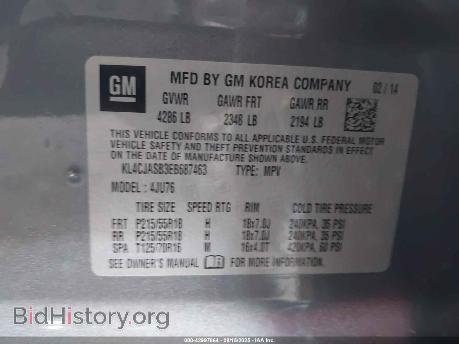 2014 BUICK ENCORE - VIN: KL4CJASB3EB687463 - Photo 9