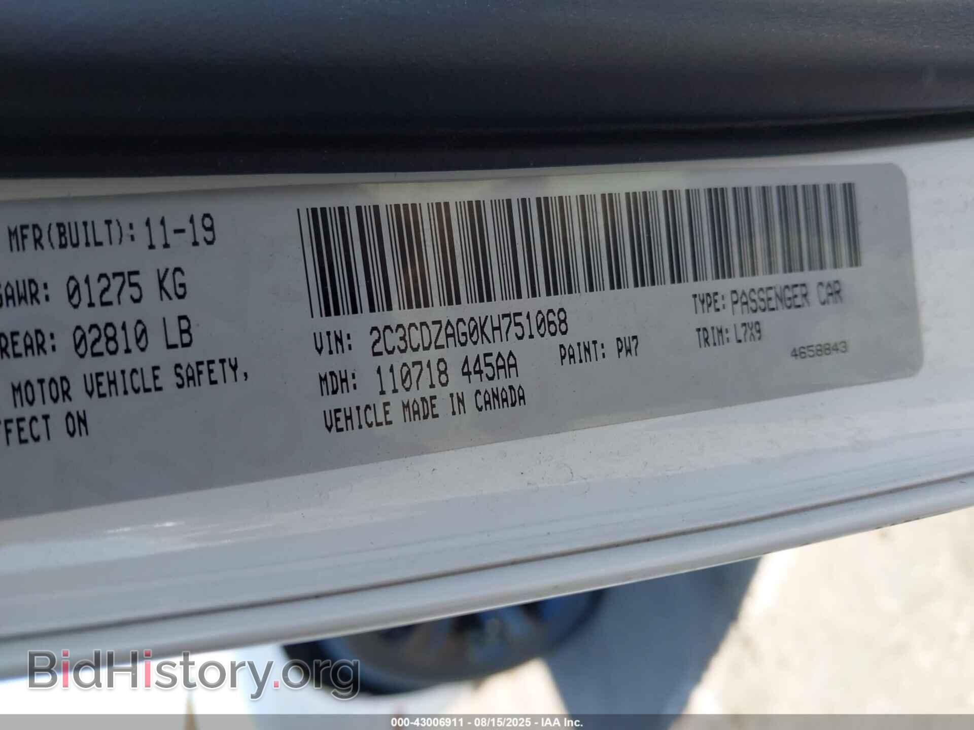 2019 DODGE CHALLENGER - VIN: 2C3CDZAG0KH751068 - Photo 9