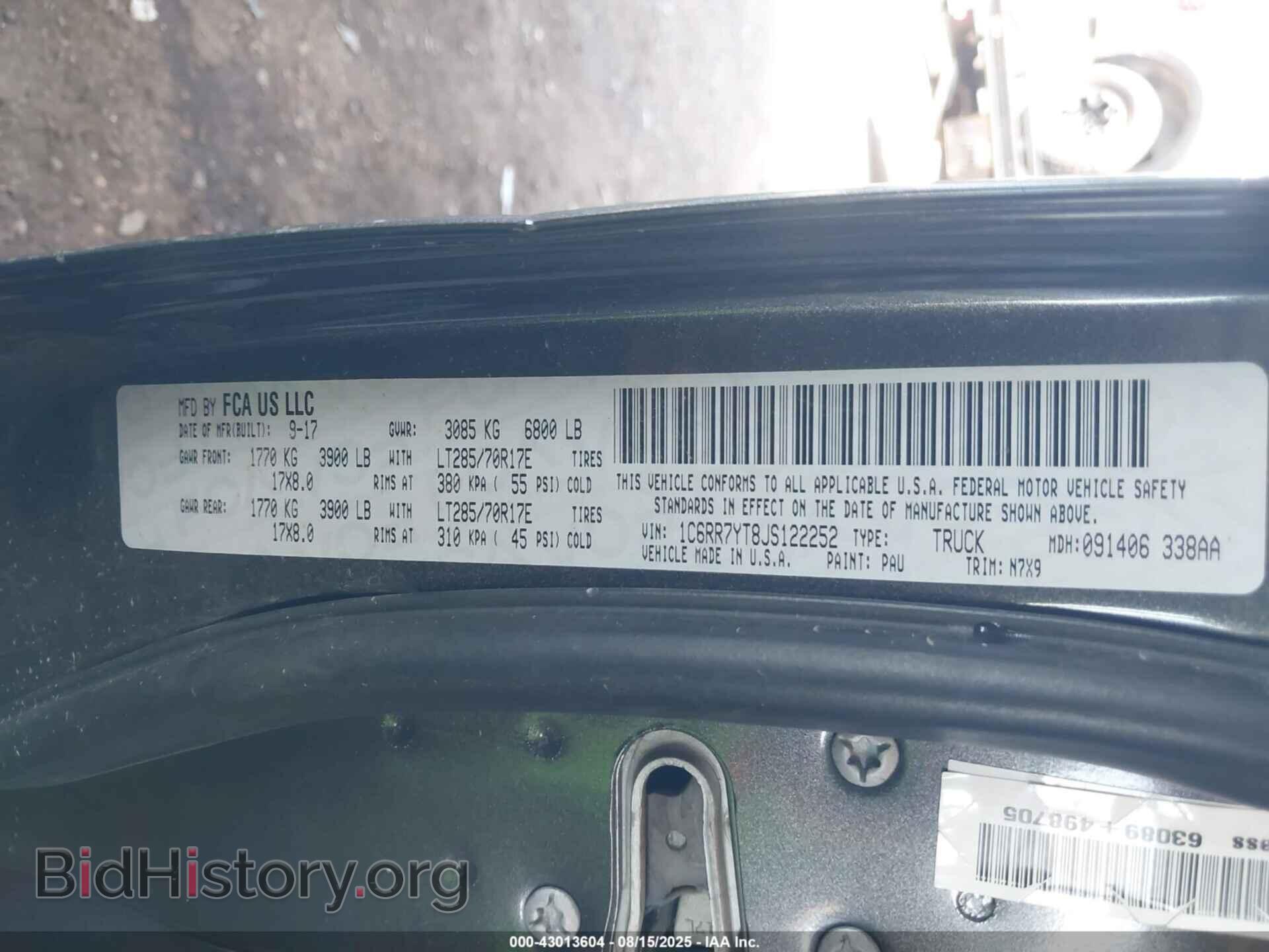 2018 RAM 1500 - VIN: 1C6RR7YT8JS122252 - Фото 9