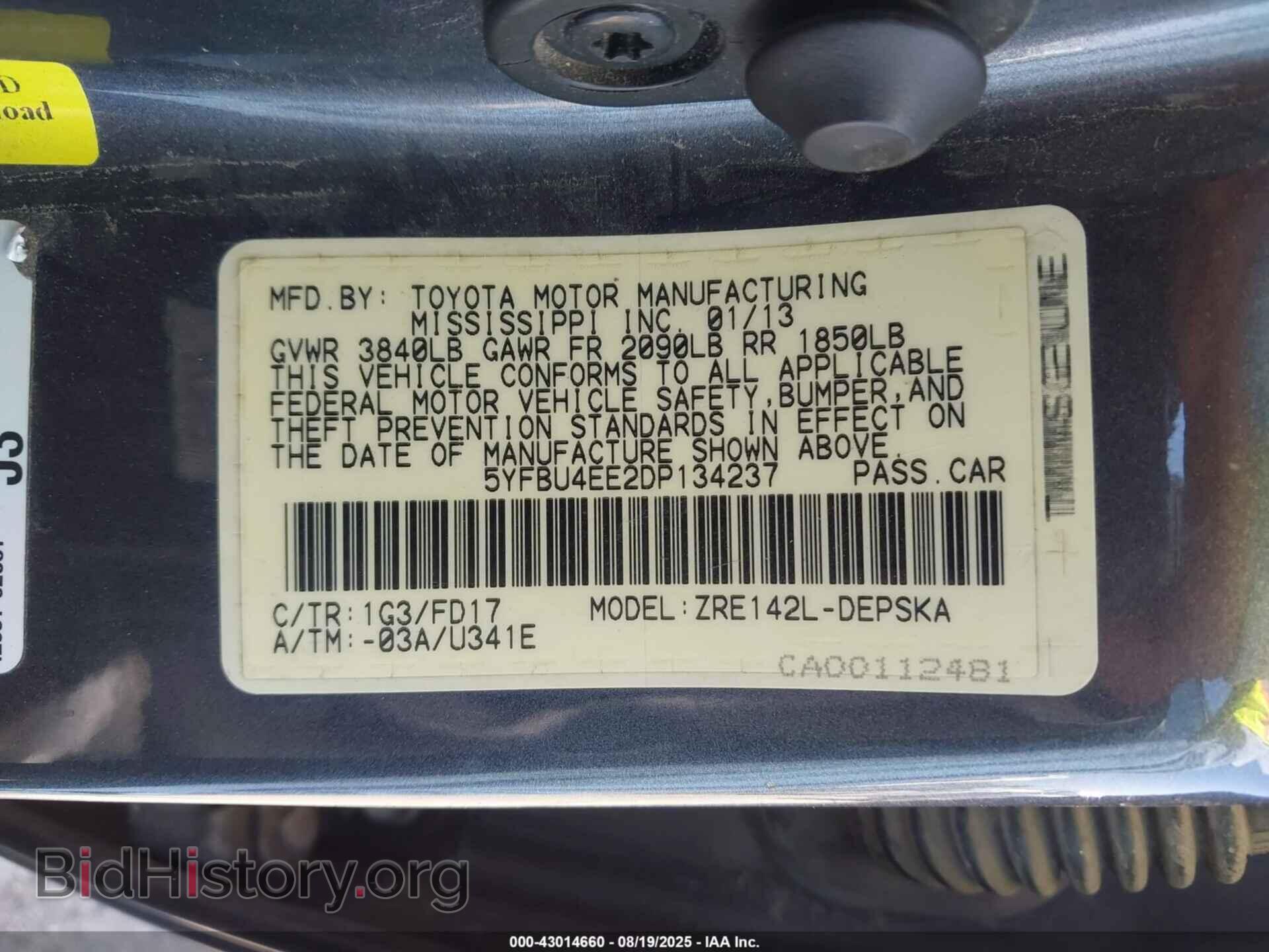 2013 TOYOTA COROLLA - VIN: 5YFBU4EE2DP134237 - Фото 9