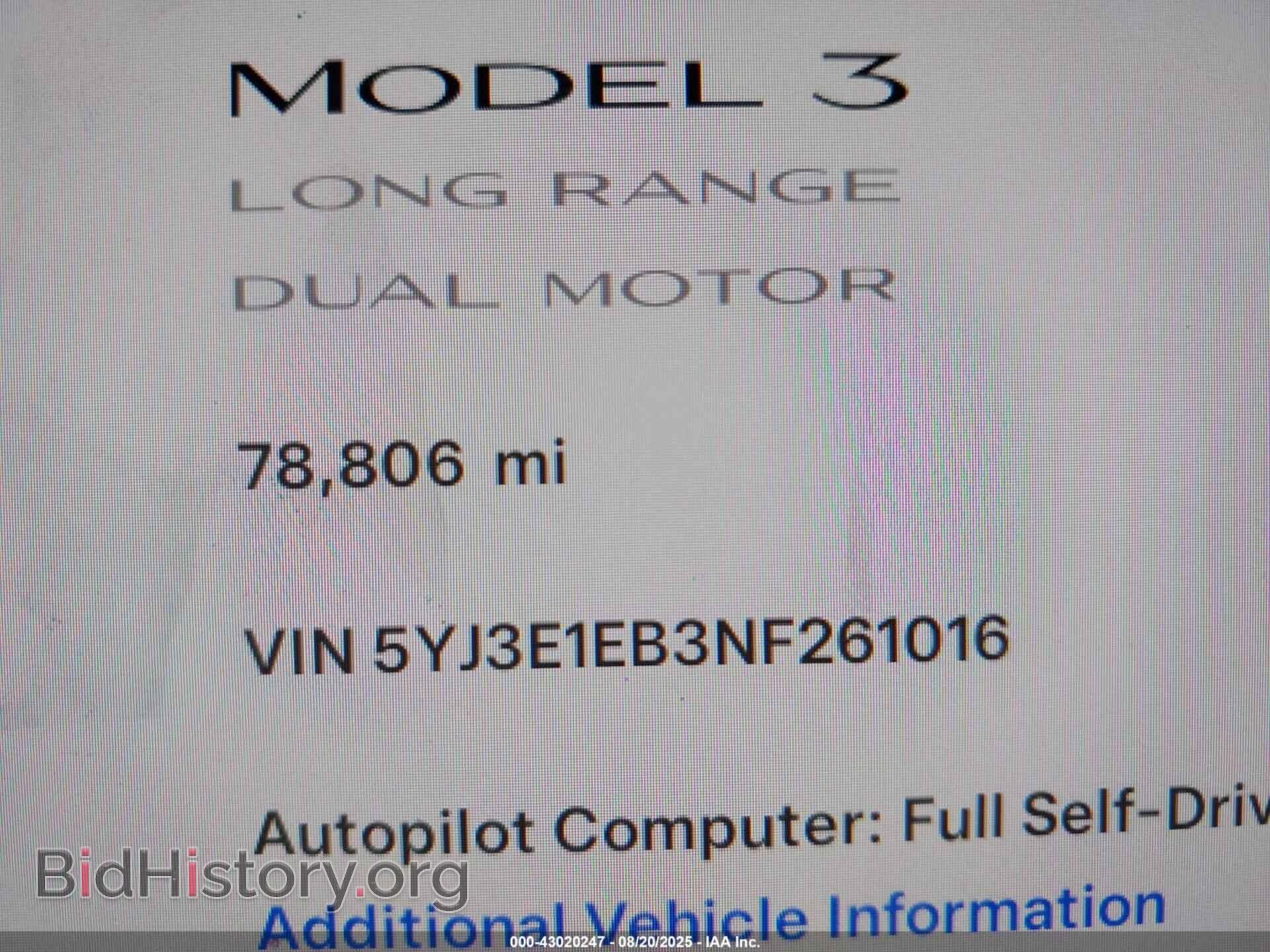 2022 TESLA MODEL 3 - VIN: 5YJ3E1EB3NF261016 - Фото 9