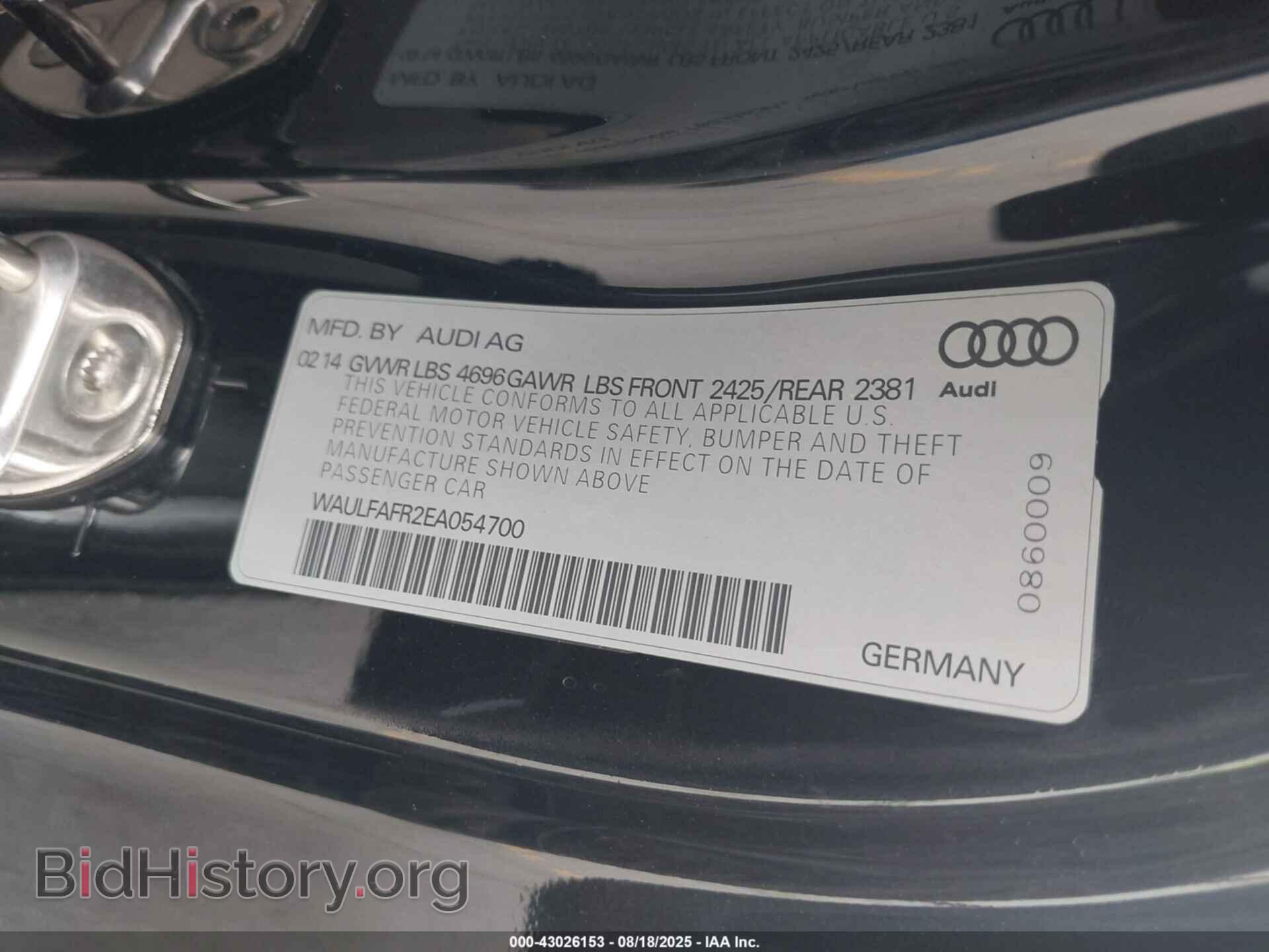 2014 AUDI A5 - VIN: WAULFAFR2EA054700 - Photo 9